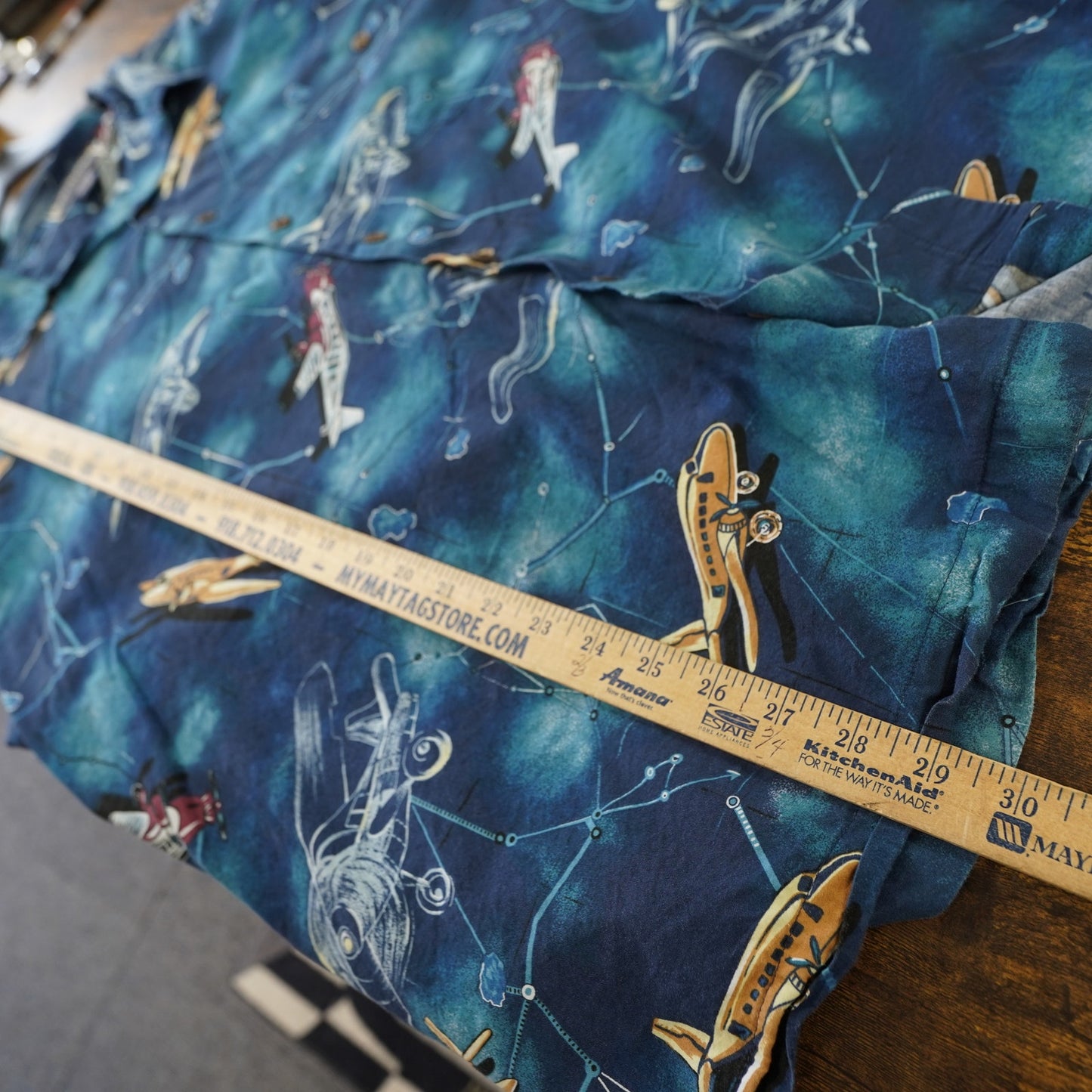 (XXL) Vintage Weekender Airplane Hawaiian Shirt Men's XXL Blue Aviation All Over Print