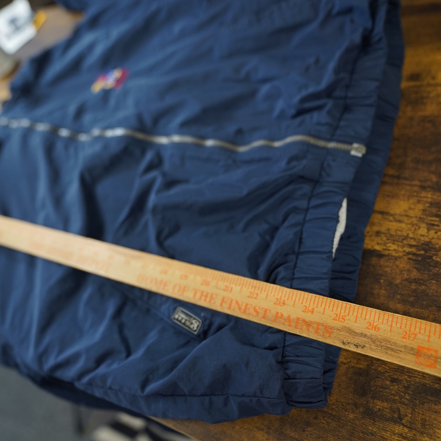 (L) Vintage Kansas Jayhawks Embroidered Windbreaker Men's L Blue Full Zip Sewn