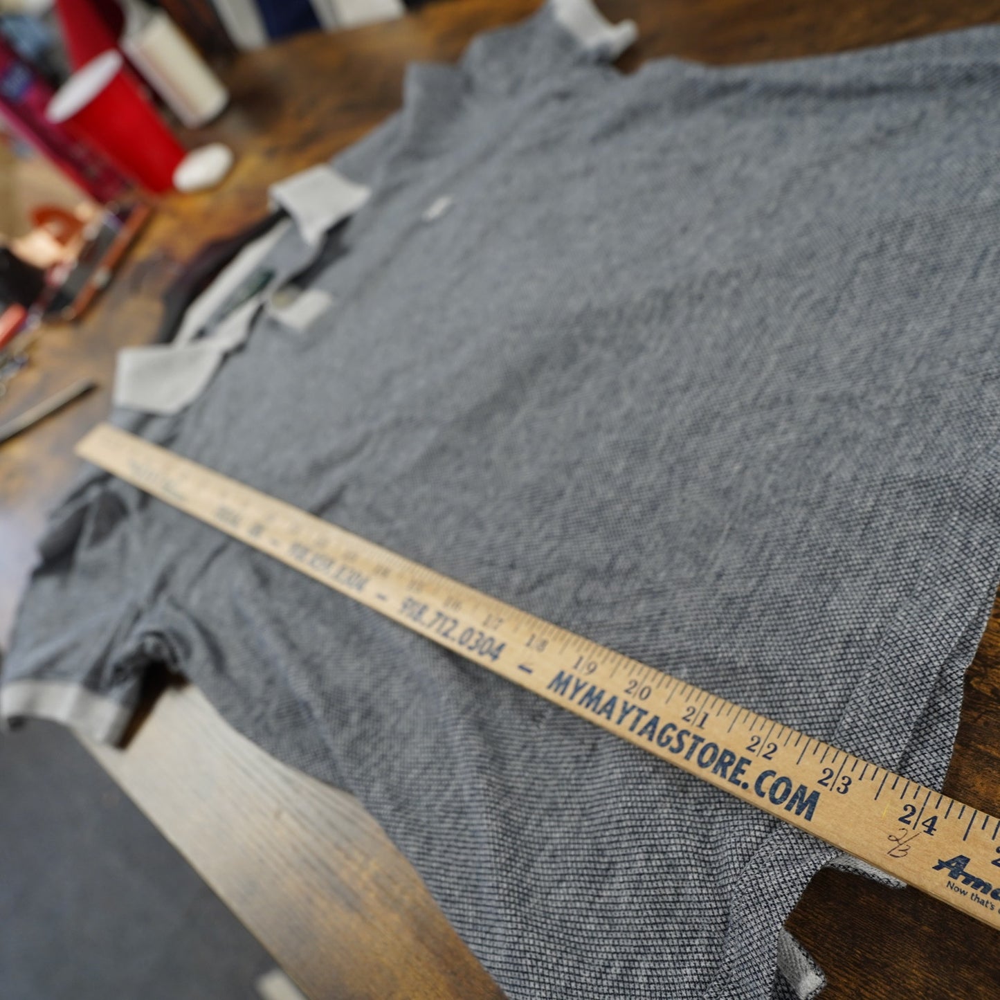 (M) Rodd & Gunn Sports Fit Knit Performance Golf Polo Shirt Men's M Gray Preppy