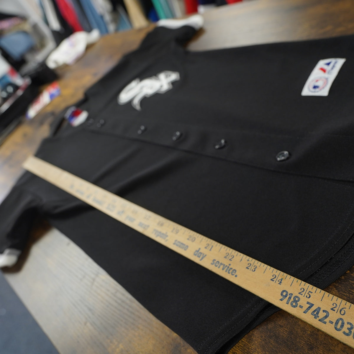(Boys L) Vintage Chicago White Sox Majestic Sewn Baseball Jersey Boys L Youth Black Retro