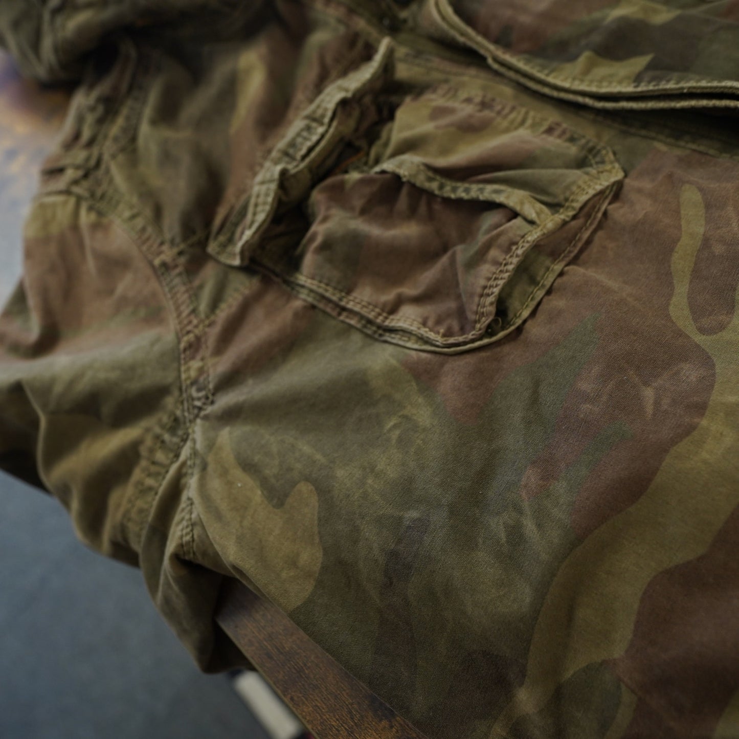 (XL) Vintage Abercrombie & Fitch Redfield Camo Military Jacket Men's XL Utility