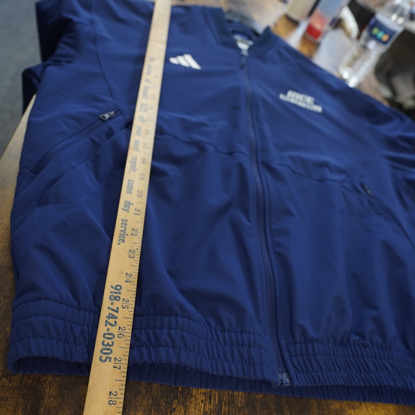 (L) Adidas Rice University Owls Volleyball Windbreaker Bomber Jacket Men's L Blue
