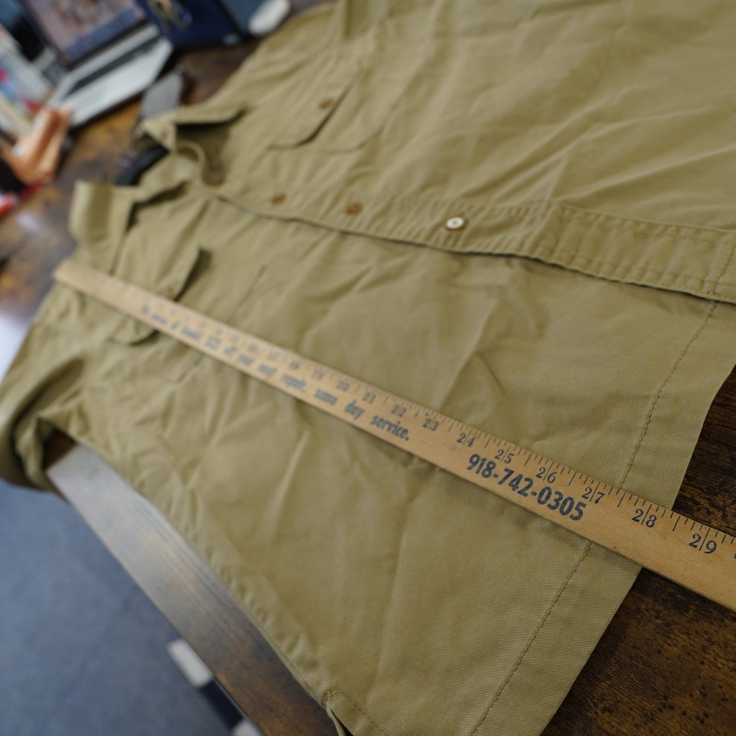 (L) True Vintage 1970s Sears Sportsman Field Hunting Shirt Men's L Khaki Work Shirt