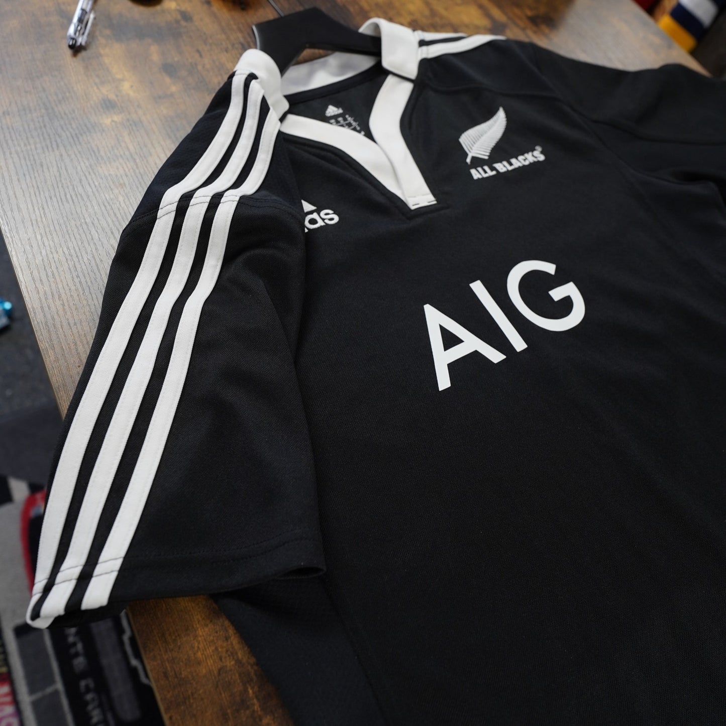 (M) Adidas New Zealand All Blacks 2013 Home Rugby Jersey Men's M Y2K Retro Black
