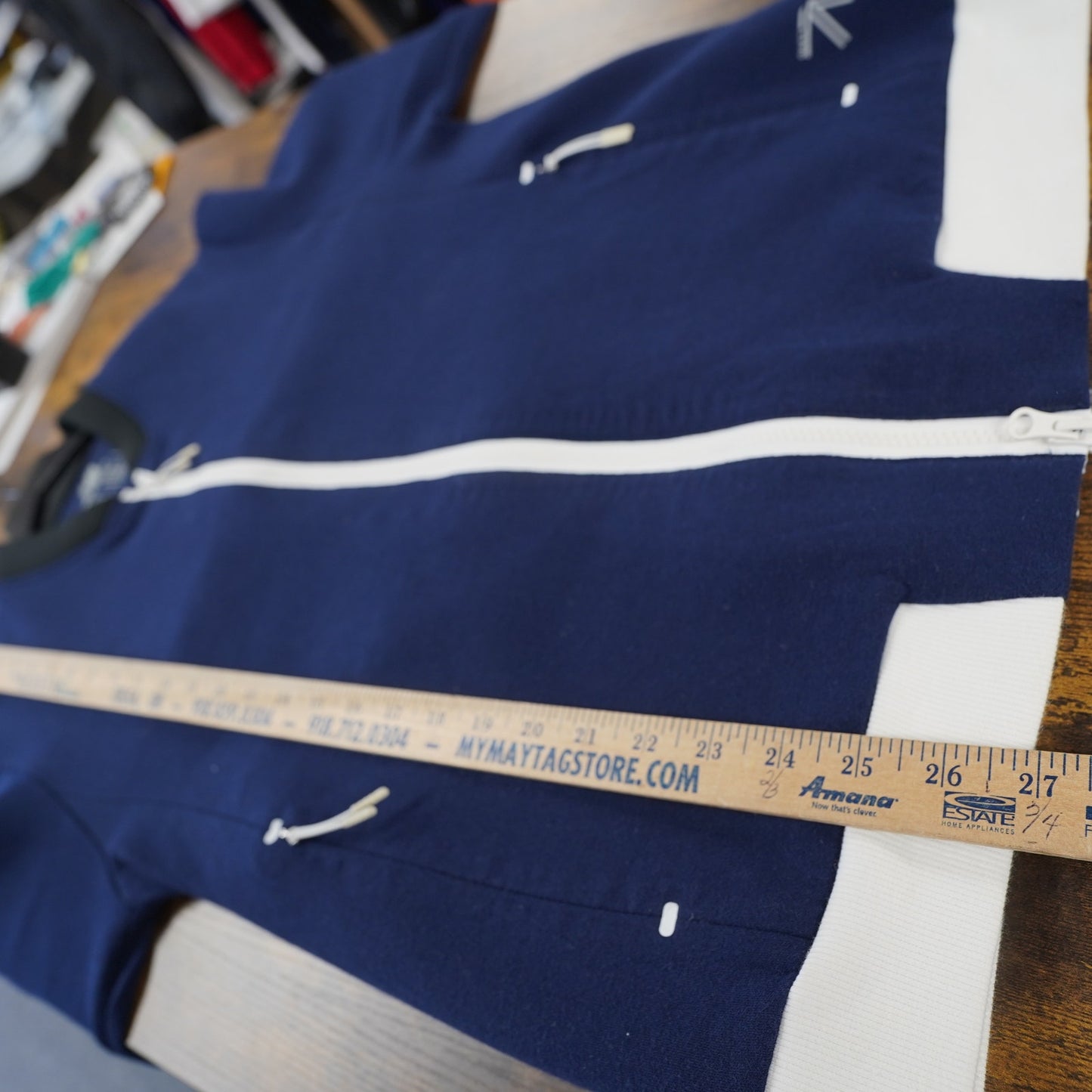 (M) New Balance for J.Crew Fleece Active Bomber Jacket Men's M Blue White Preppy