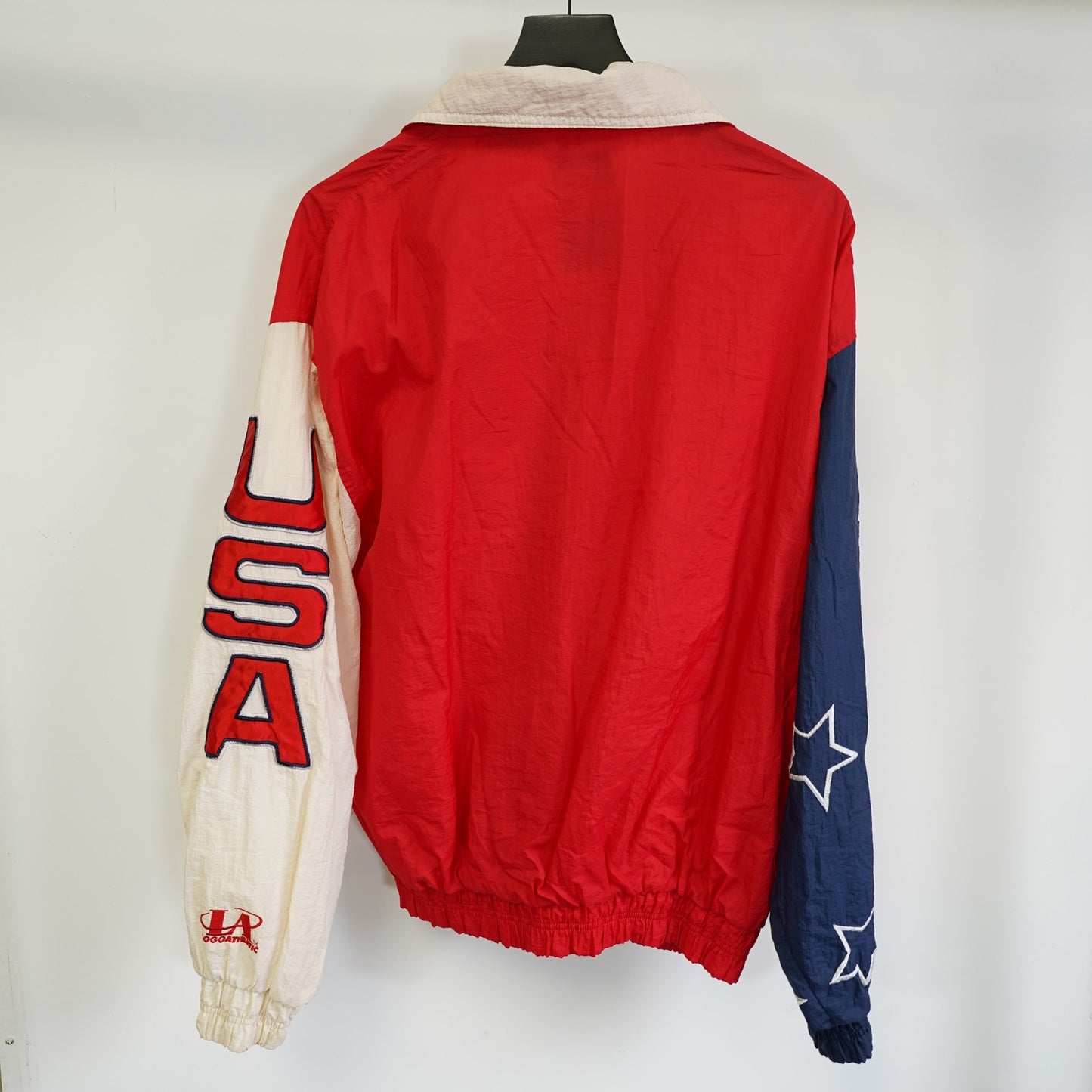 (M) Vintage 1996 Olympic American Flag Atlanta Logo 7 90s Windbreaker Jacket
