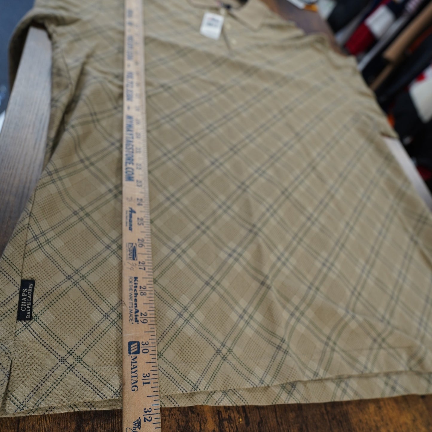 (XL) Vintage Chaps Ralph Lauren Supper Club Argyle Polo Shirt Men's XL Tan New w/Tag