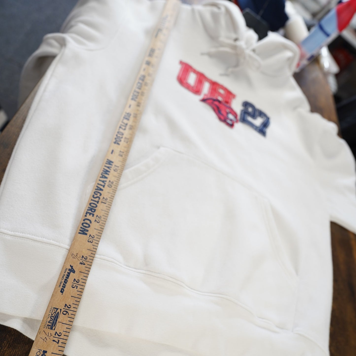 (L) University of Houston Cougars Embroidered Hoodie Men's L Jansport U of H White