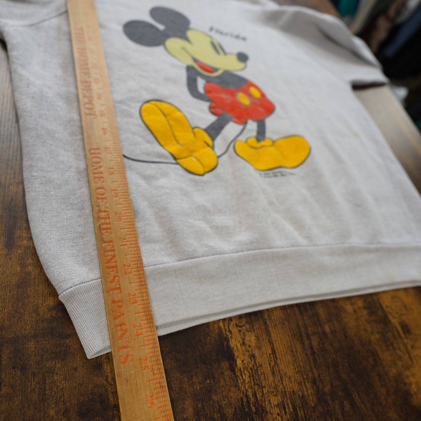 (M) Vintage Mickey Mouse Disney Crewneck Sweatshirt Men's M 1980s Gray Retro