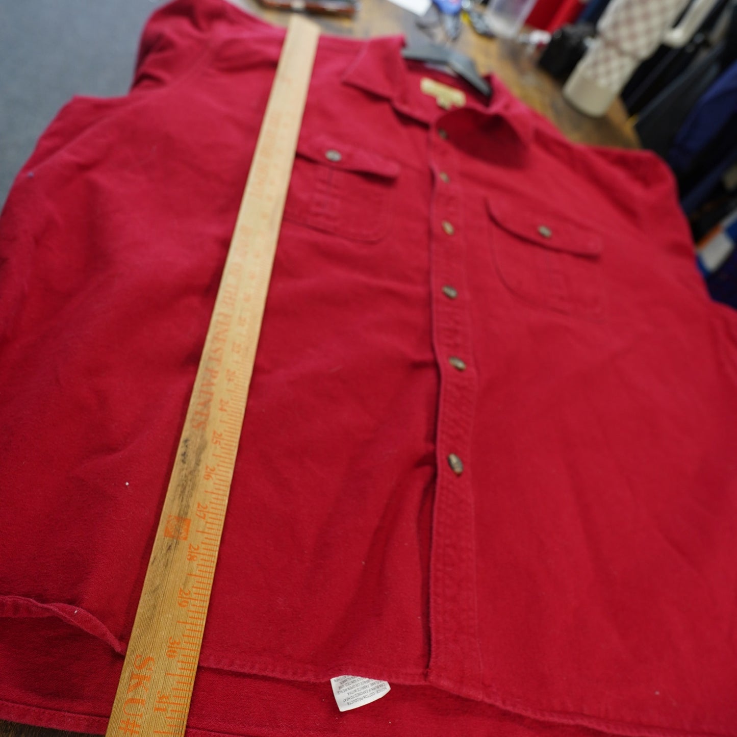 (3XL) Vintage Cabela's Deerskin Chamois Button Up Men's 3XL Red Hunting Outdoor Hiking