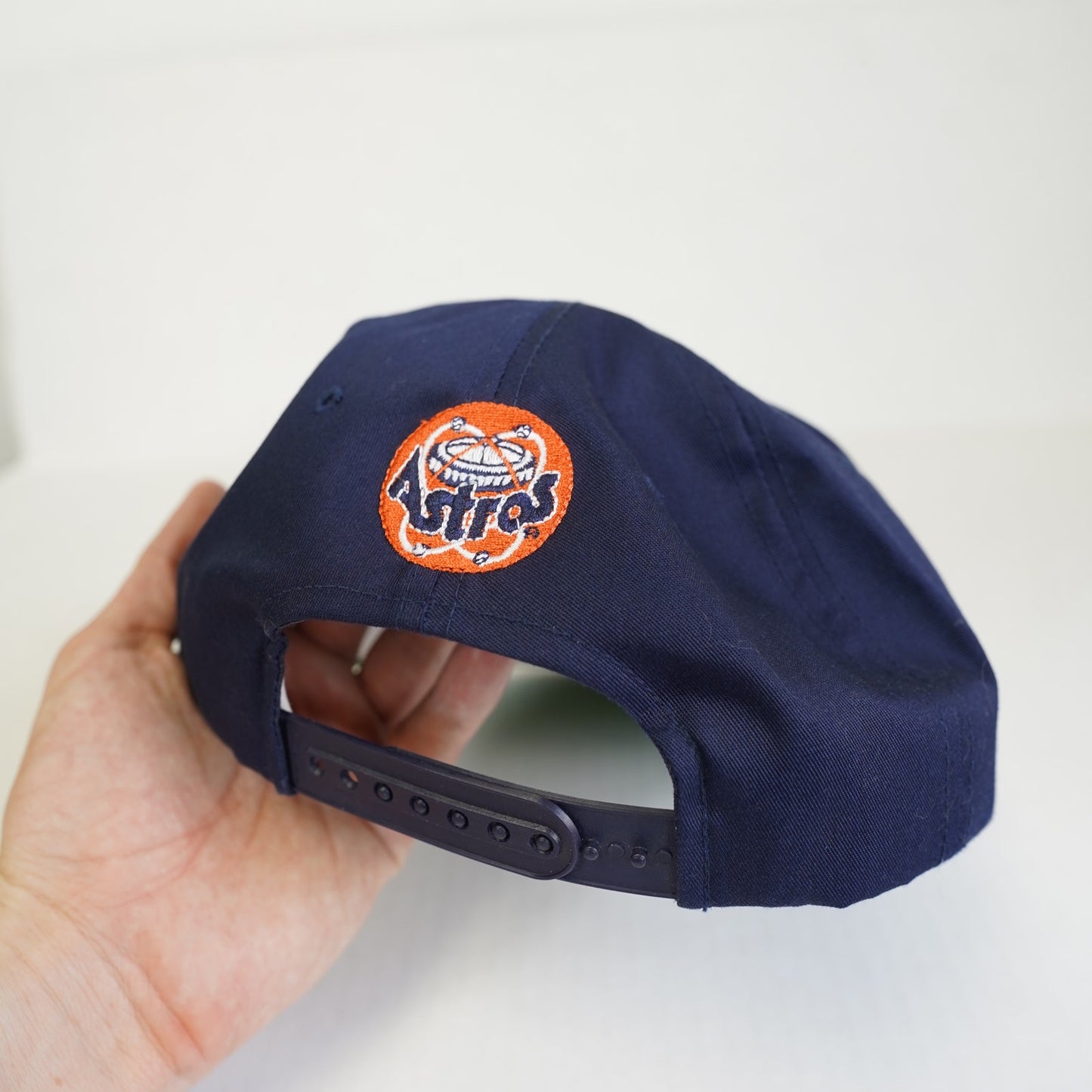 Vintage Houston Astros Annco Pro Model 90s Snapback Hat Navy Blue Gold Baseball