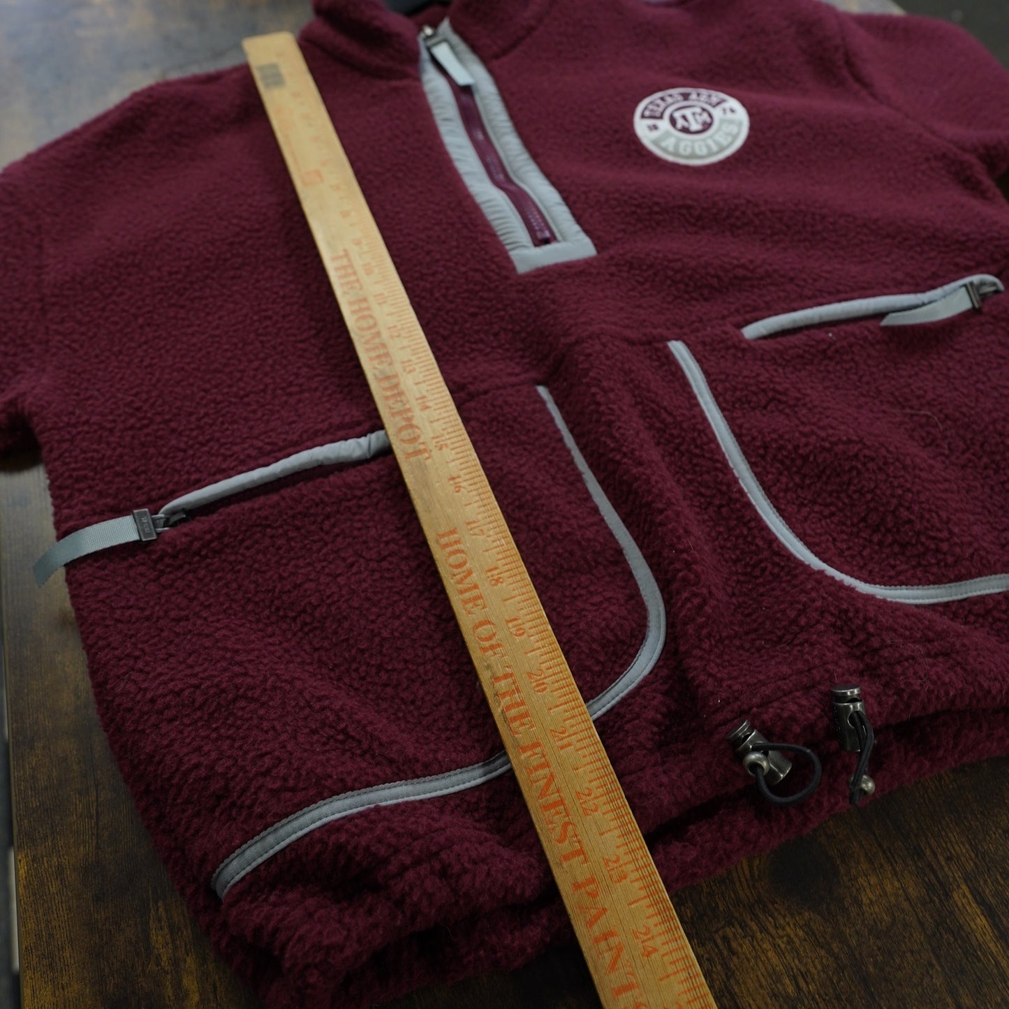 (M) Texas A&M Aggies Fleece 1/4 Zip Pullover Sweater Men's M Maroon Sewn Jacket