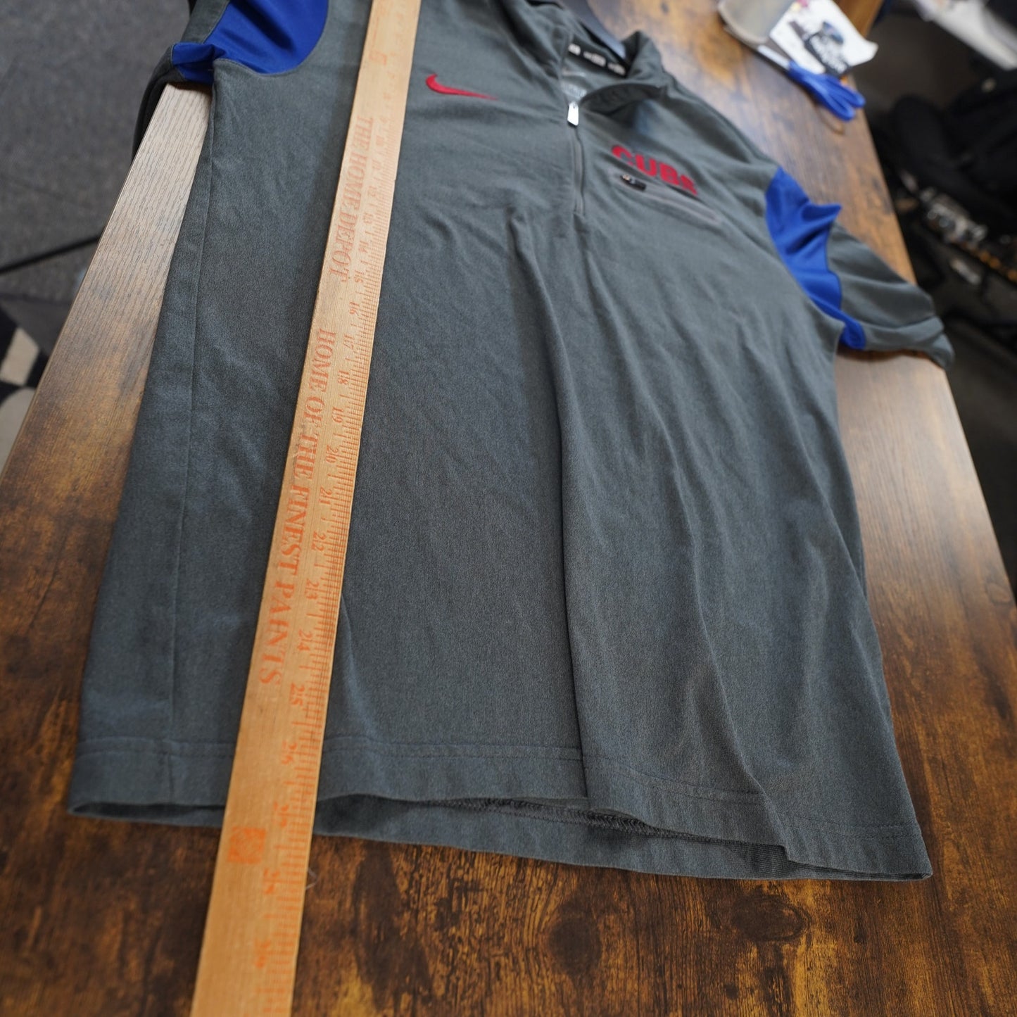 (M) Chicago Cubs Nike 1/4 Zip Embroidered Pullover Men's M Gray Baseball MLB Jacket