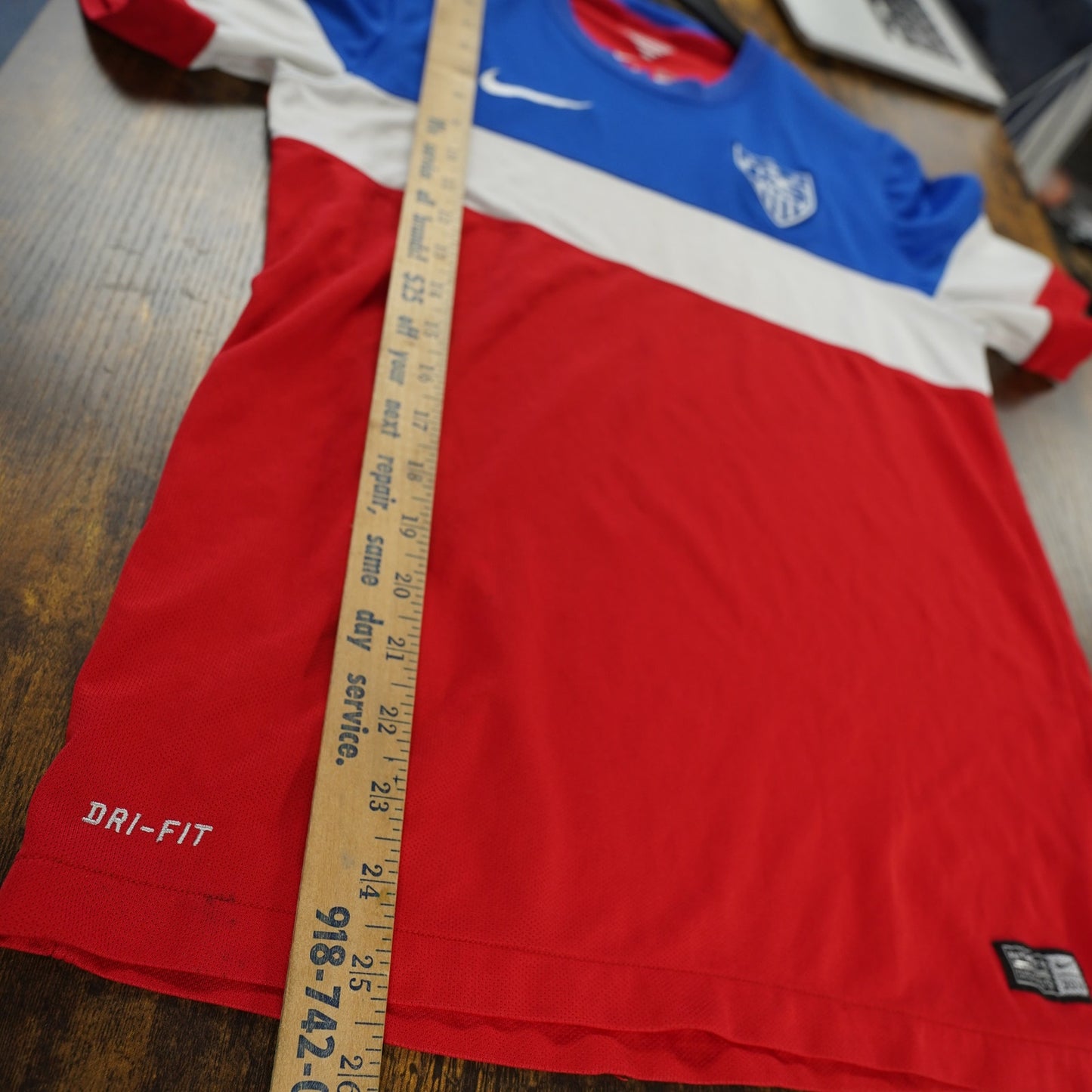 (S) Nike USMNT 2014 World Cup Away Soccer Jersey "Bomb Pop" Men's S Red Blue