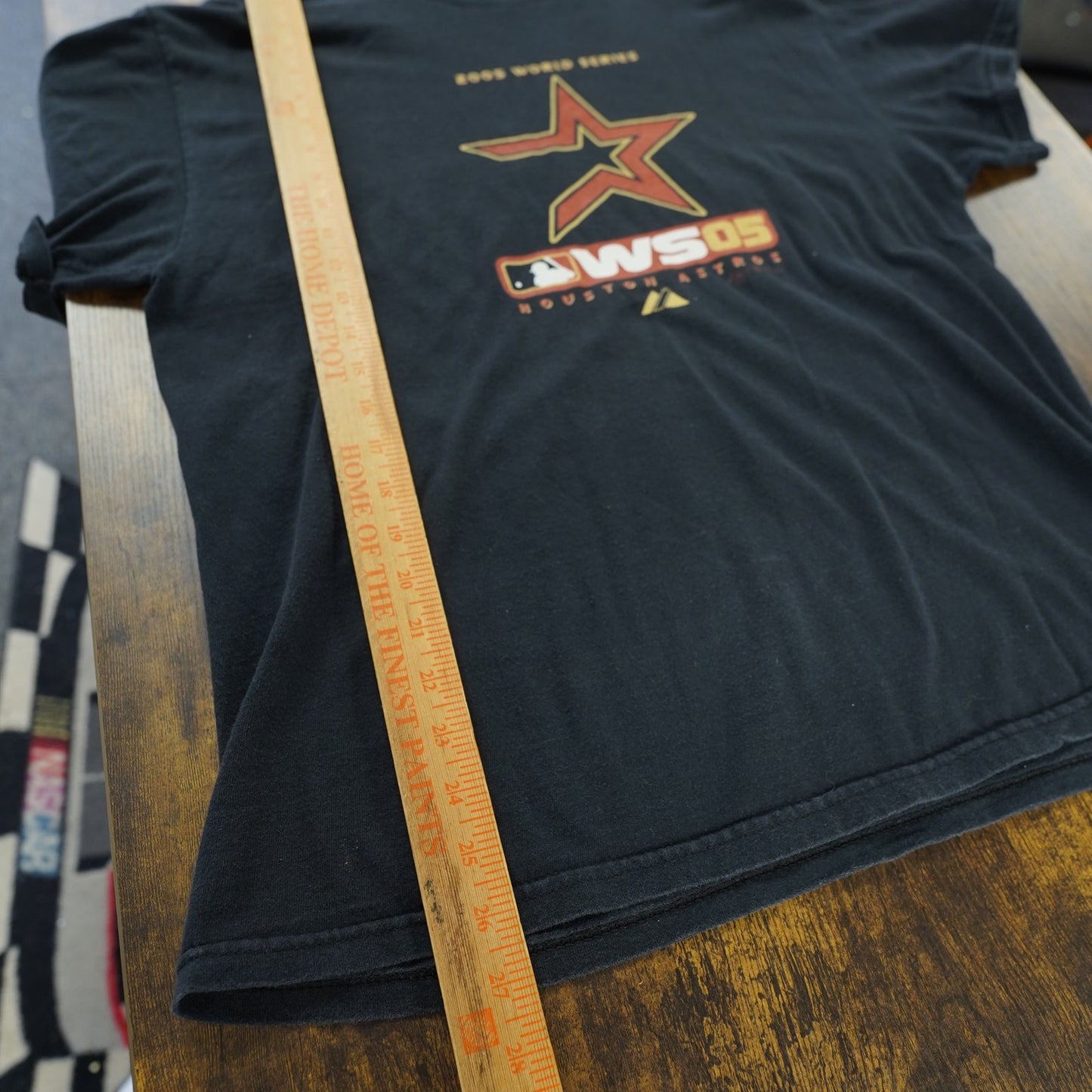 (L) Vintage Houston Astros Black Logo T-Shirt Black 2005 World Series Y2K