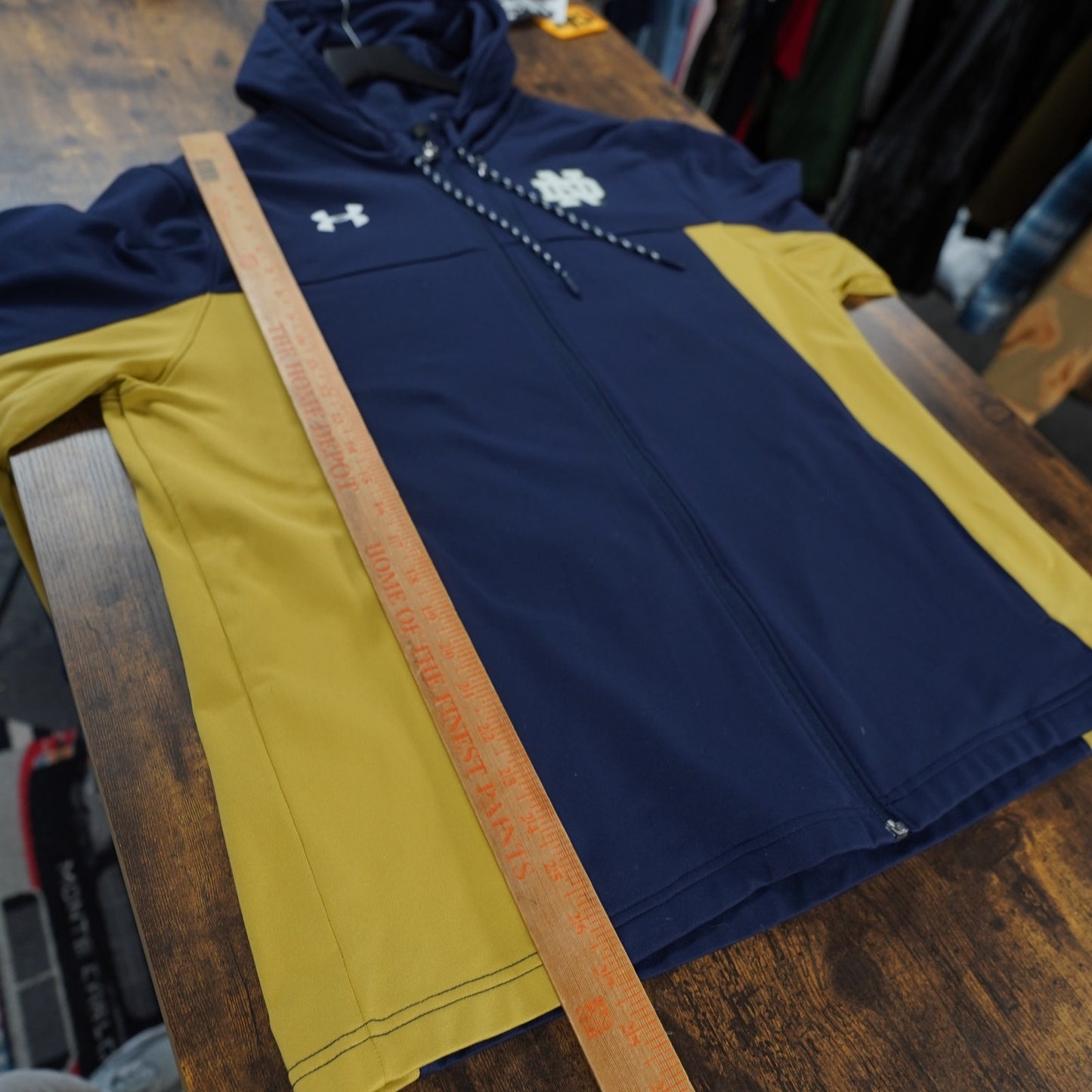 (L) Under Armour Notre Dame Fighting Irish Sideline Full Zip Hoodie Men's L Blue