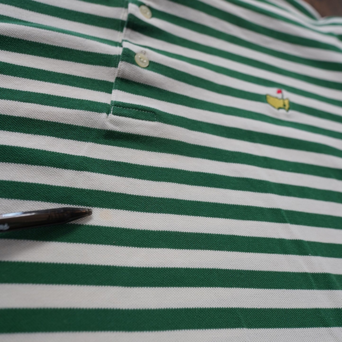 (XL) Vintage Masters Collection Stripe Golf Performance Polo Shirt Men's XL 90s Green