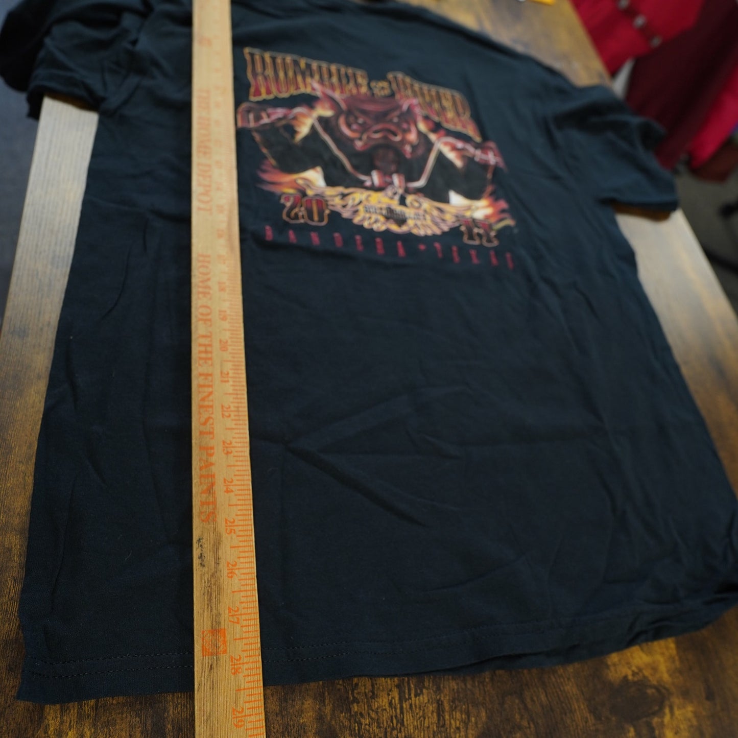 (L) Vintage Hog Biker Rumble on the River Motorcycle T-Shirt Men's L Black