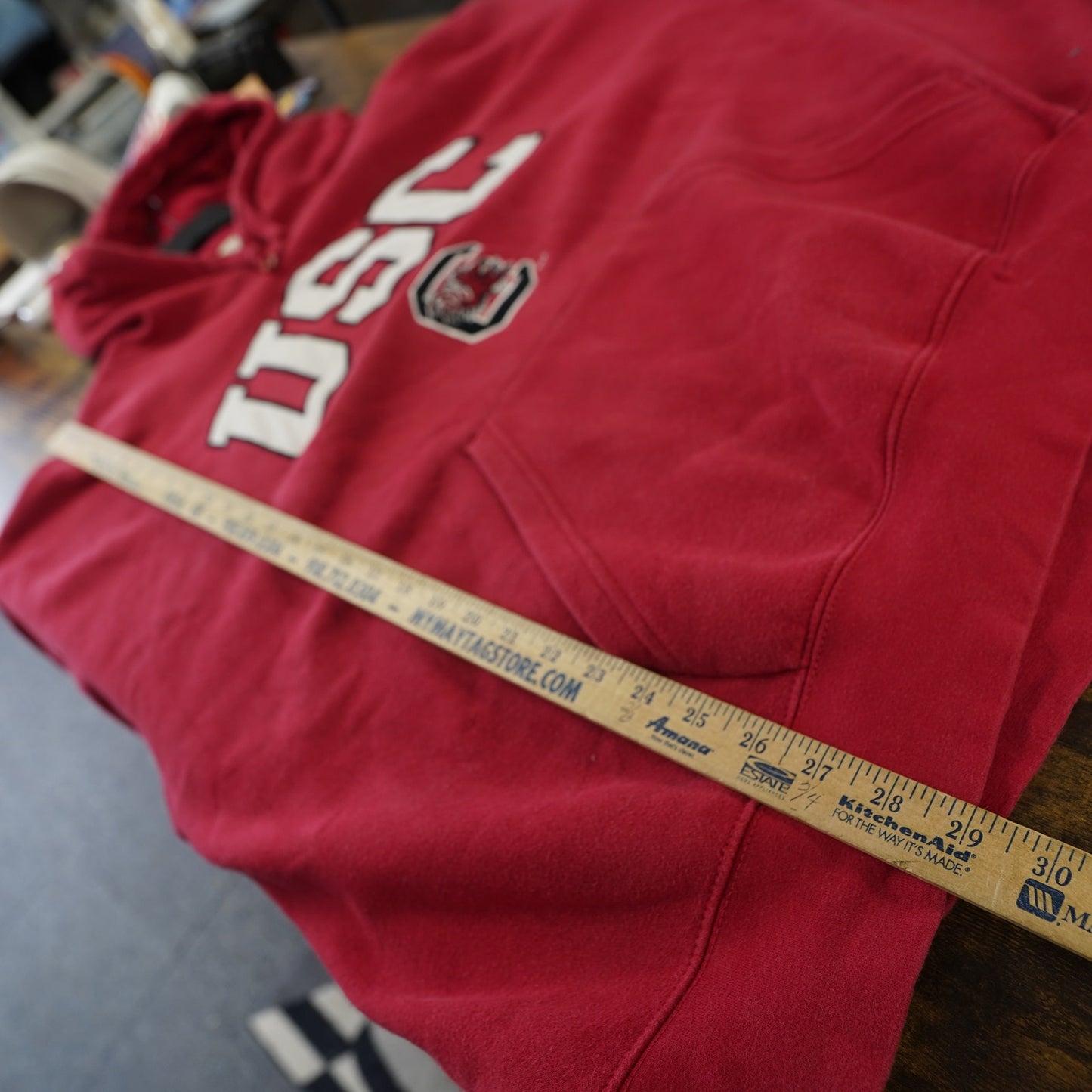 (3XL) Vintage South Carolina Gamecocks Embroidered Hoodie Men's 3XL Reebok Red USC