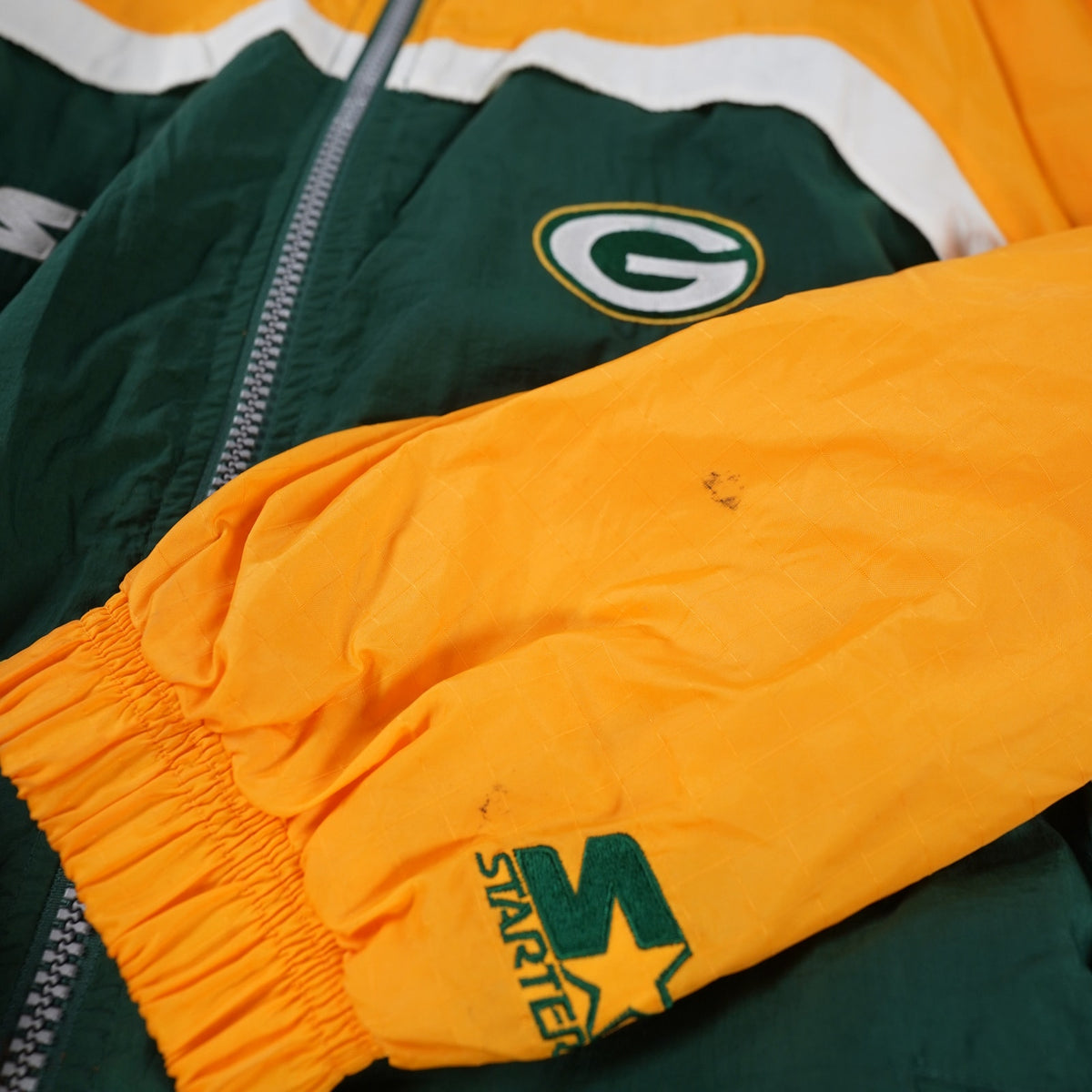Vintage (XL) Green Bay Packers Starter NFL Pro Line Windbreaker Men's XL Green 90s