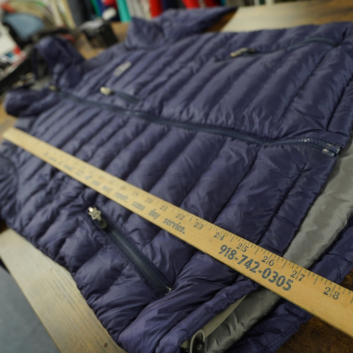 (Women's M) L.L. Bean Packable Downtek 850 Puffer Jacket Women's M Navy Blue Gorpcore Hike