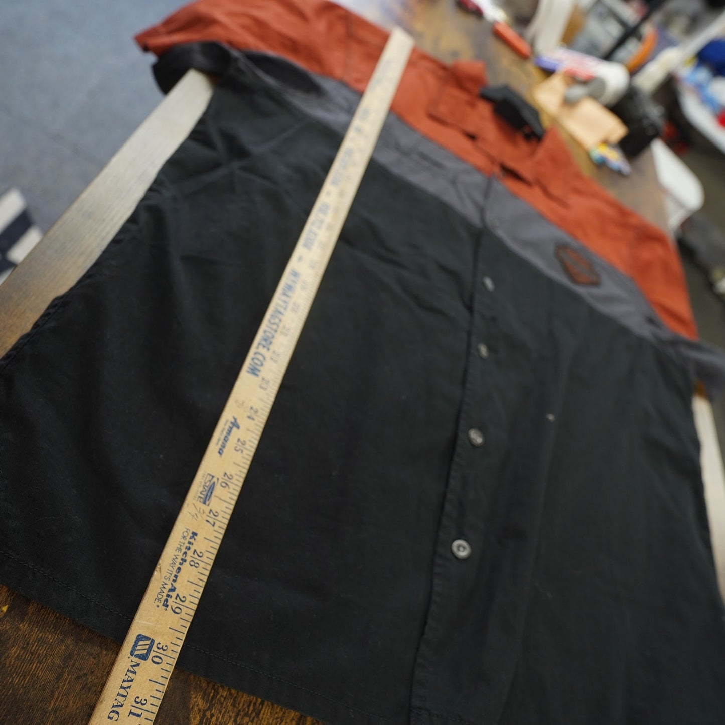 (XL) Harley Davidson Copperblock Embroidered Button Up Shirt Mens XL Biker Motorcycle