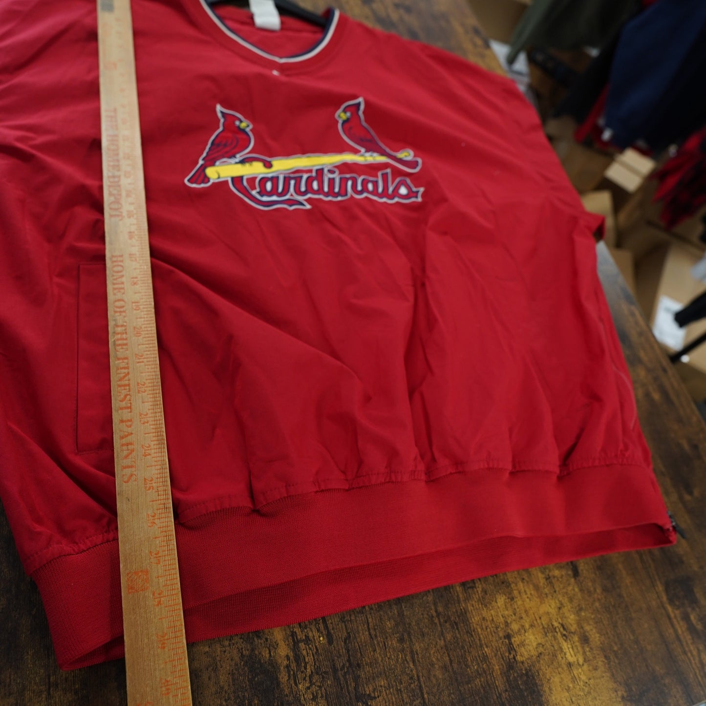 (XXL) Vtg St. Louis Cardinals Nike Center Swoosh Pullover Windbreaker Red