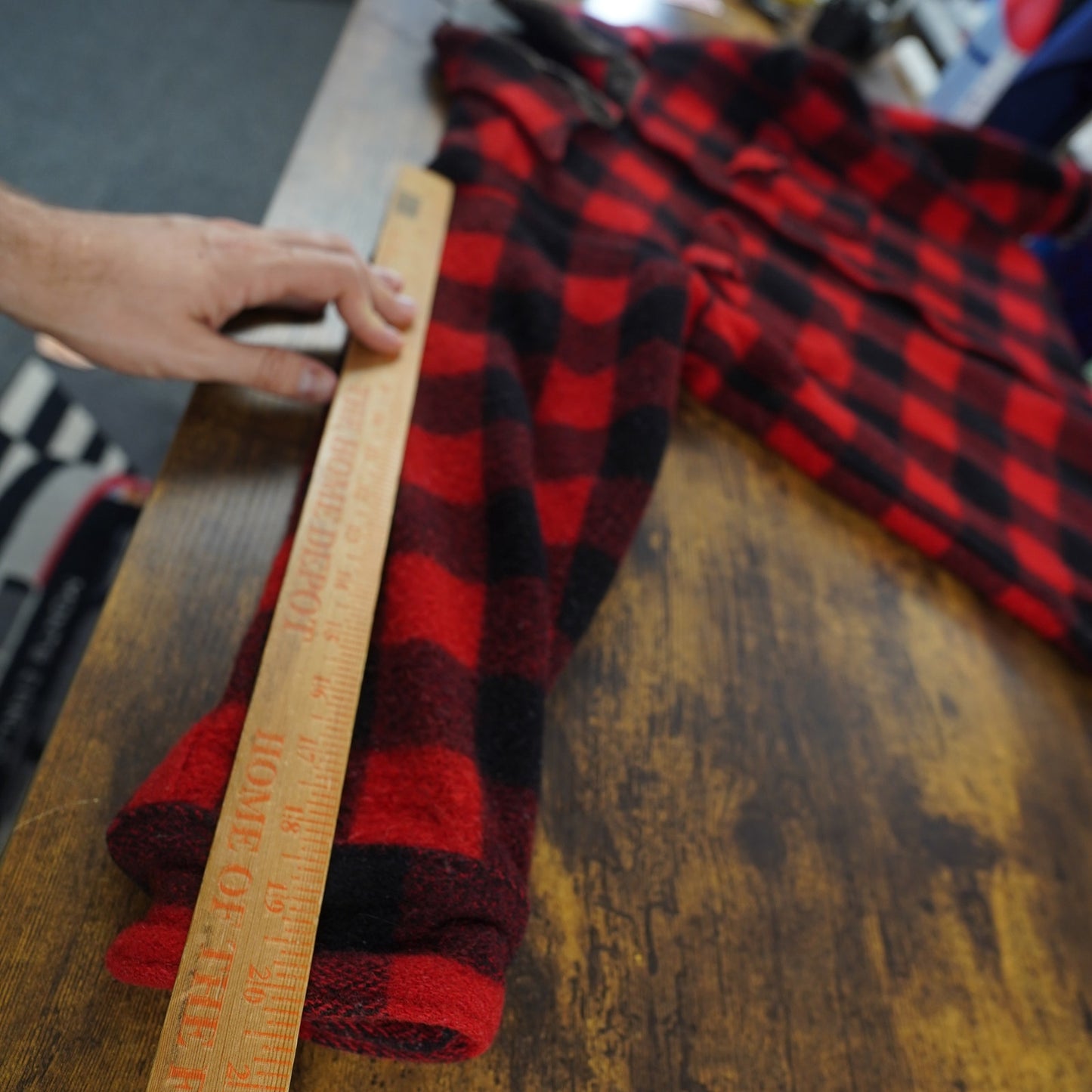 (M) True Vintage Woolrich Buffalo Plaid Wool Button Up Shirt Jacket Size M 50s Red