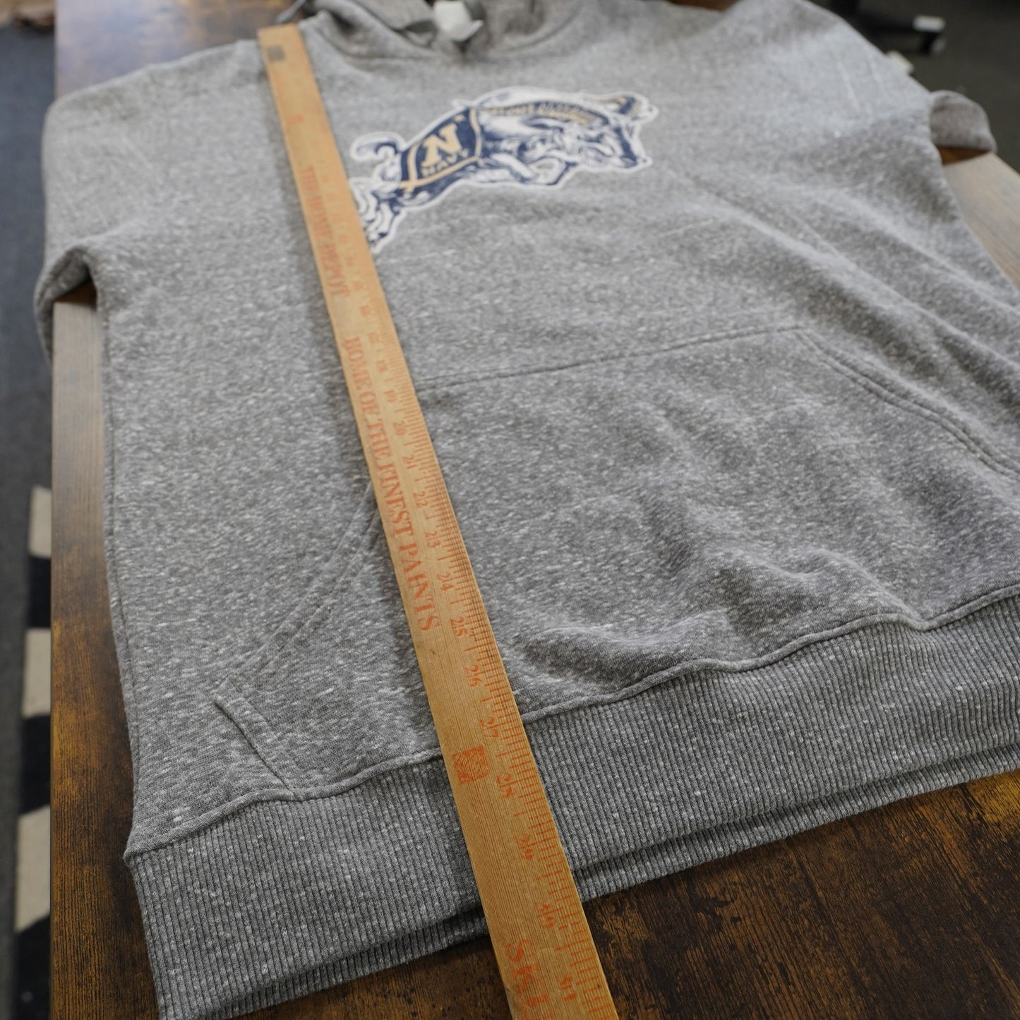 (L) US Navy Champion Heather Gray Hoodie Men's L Naval Academy Midshipmen