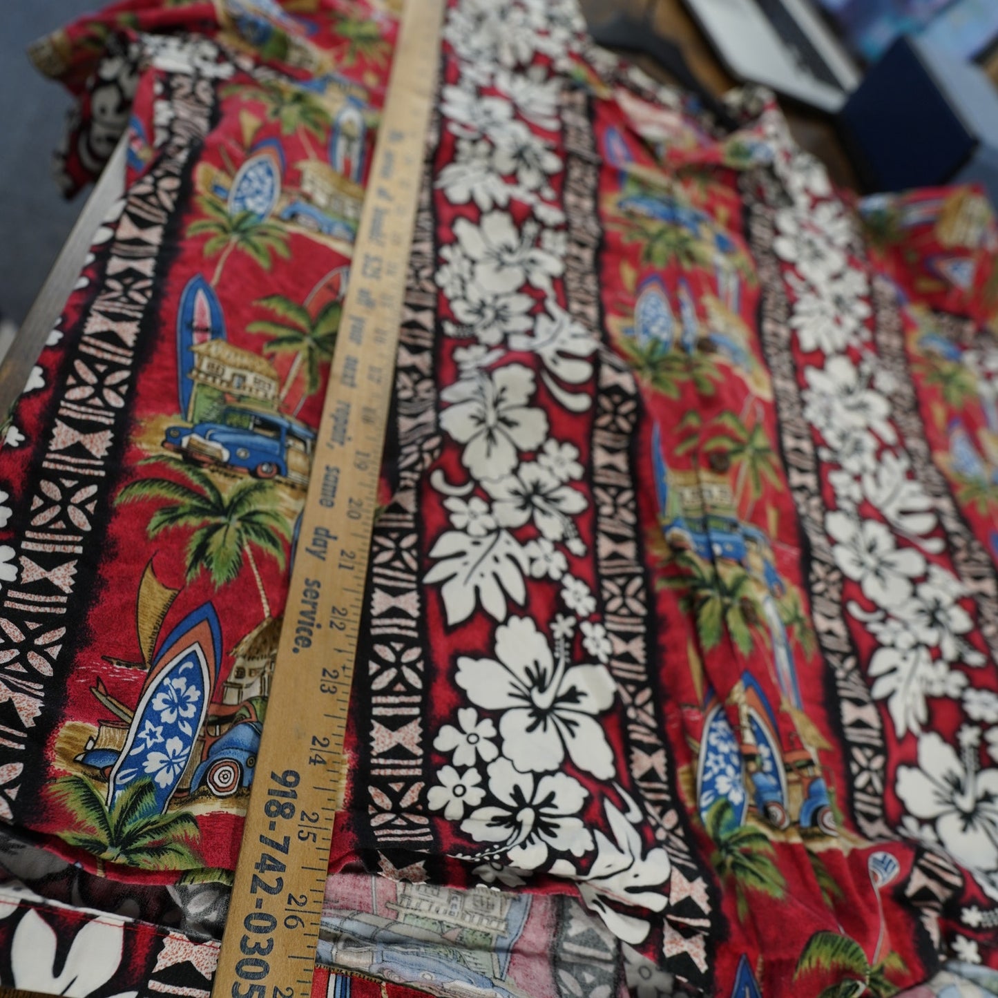 (XXL) Vintage 90's RJC Hawaiian Shirt Men's 2XL Floral Tropical Surf XXL Red