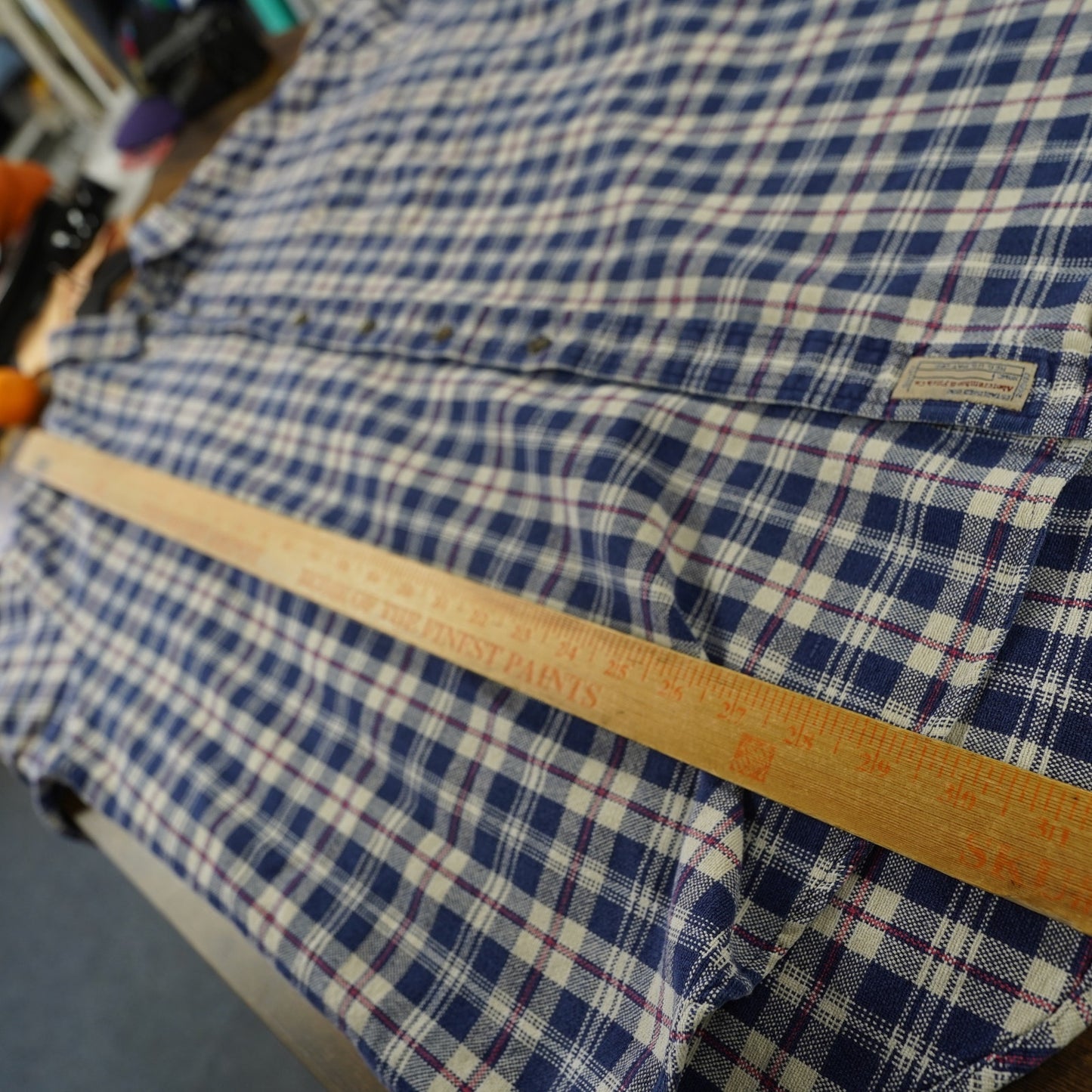 (L) Vintage Abercrombie & Fitch The Big Shirt Plaid Button Up Shirt Men's L Y2K Blue