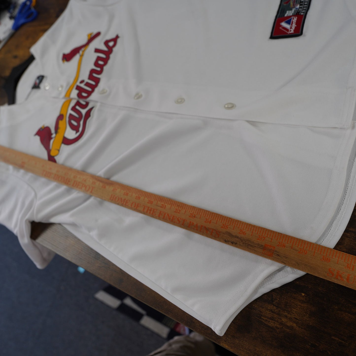 (L) Vintage St. Louis Cardinals Majestic Sewn 2011 World Series Jersey Men's L White