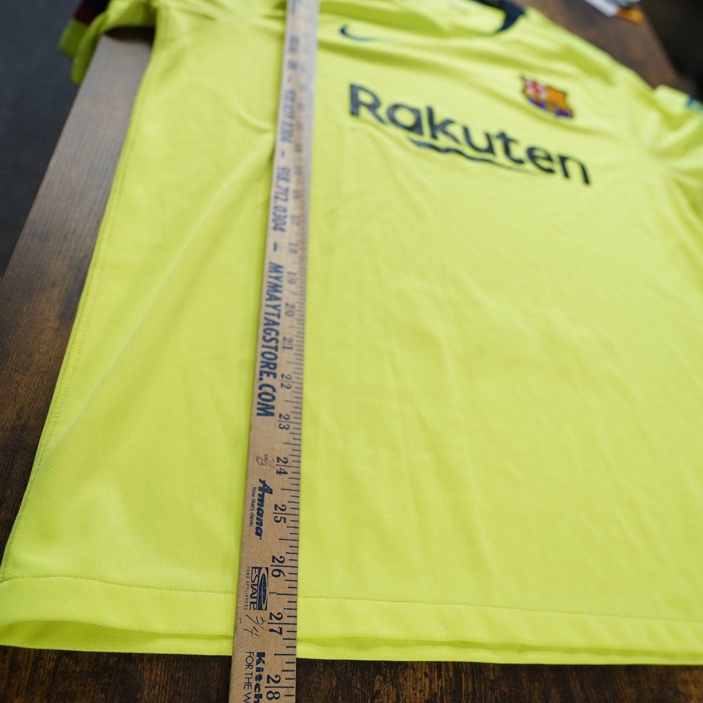 (XL) Nike FC Barcelona Official 2018-19 Away Soccer Football Jersey Men’s XL Neon