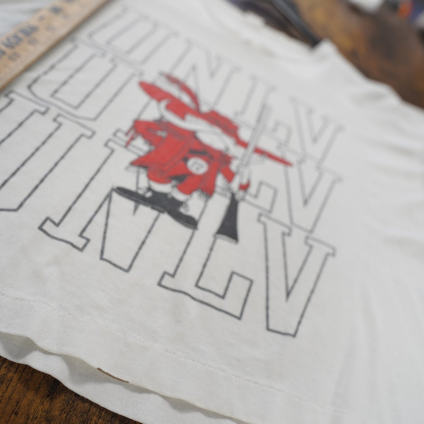 (M) Vintage 80s UNLV Rebels Crop Top T-Shirt Unisex M White Retro 90s Single Stitch