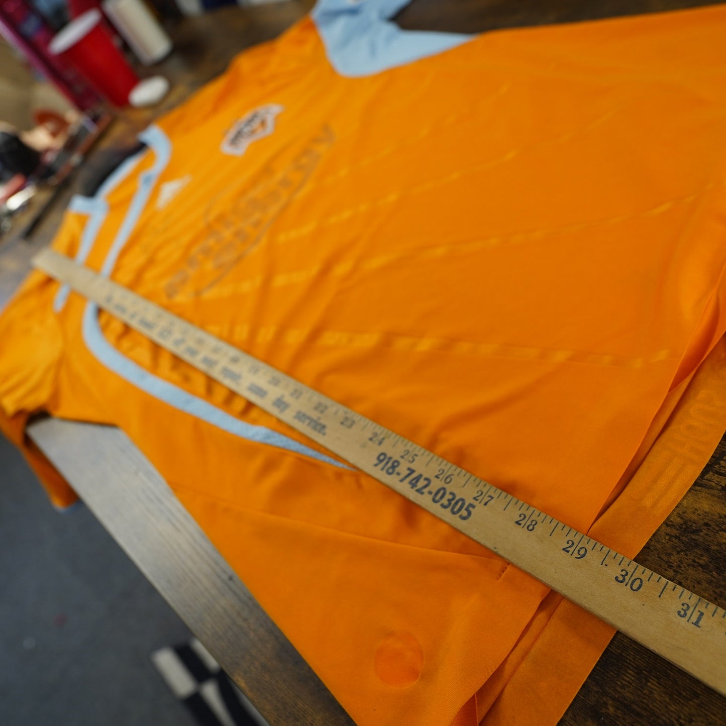 Vintage Adidas Houston Dynamo 09-10 Soccer Jersey Men's L Autographed Orange