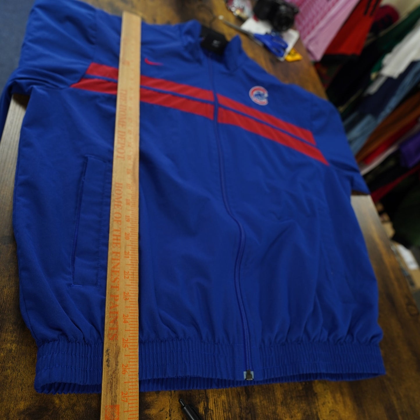 (M) Vintage Chicago Cubs Team Nike Sewn Windbreaker Jacket Men's M Blue Red Mlb