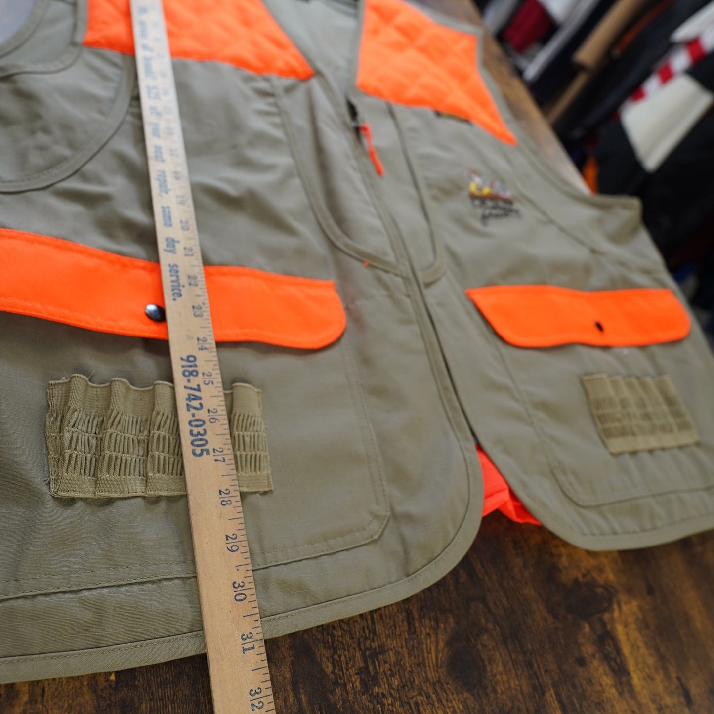 (3XL) Gamehide Quail Forever Hunting Vest Men's 3XL Beige Orange Fishing Outdoors Sewn