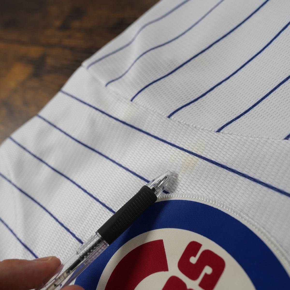 (Boys M) Chicago Cubs Majestic Pinstripe Anthony Rizzo Baseball Jersey Youth M 10/12 Boys