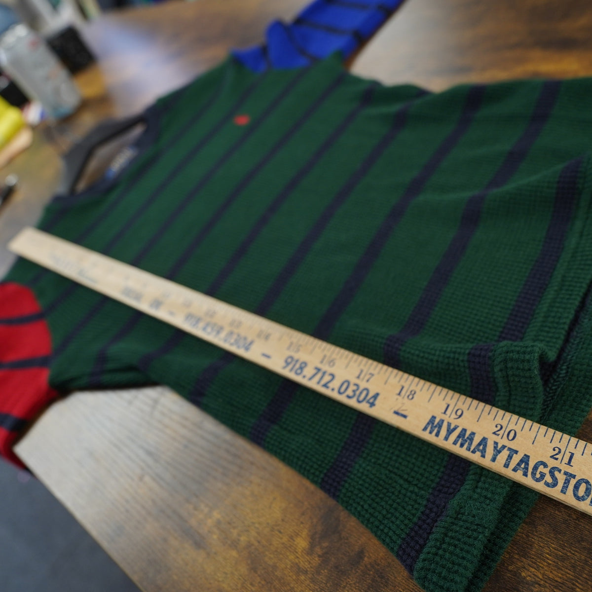 (Boys M) Polo Ralph Lauren Striped Color Block Long Sleeve T-Shirt Boys M 10-12 Green