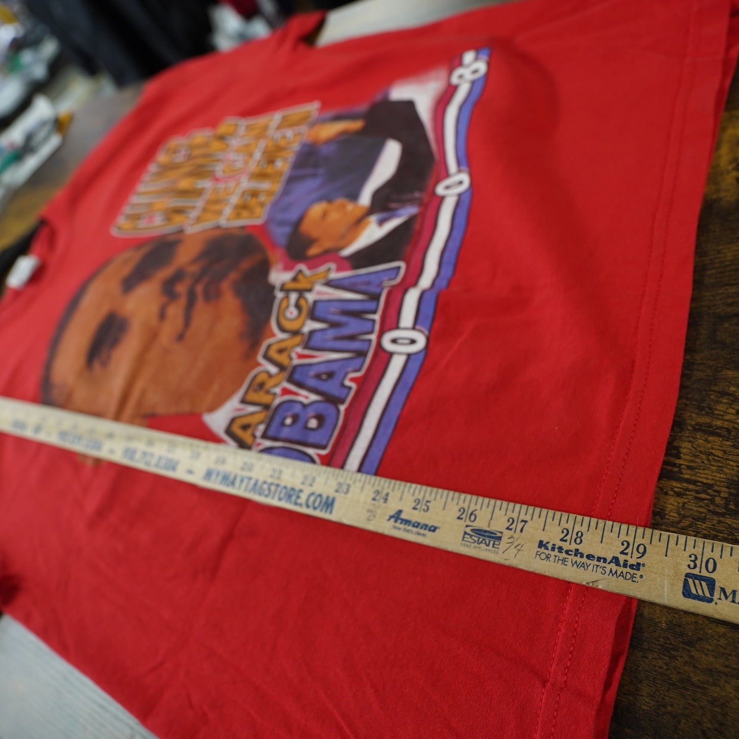 (XL) Vintage Barack Obama 2008 Black History Rap T-Shirt Men's XL Red Hope Y2K