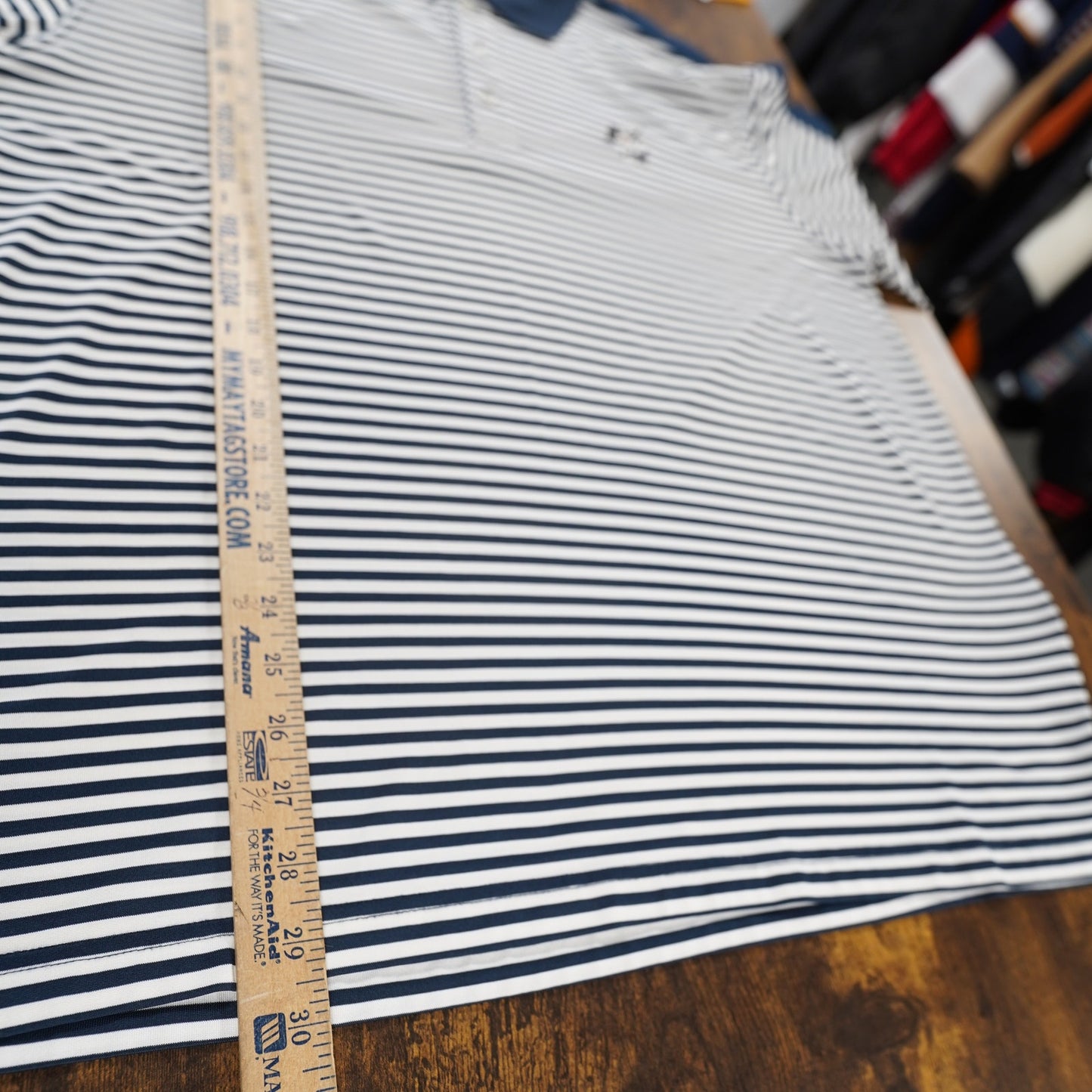 (XL) Mickey Mouse Embroidered Disney Links Tech Golf Polo Shirt Mens XL Striped Blue