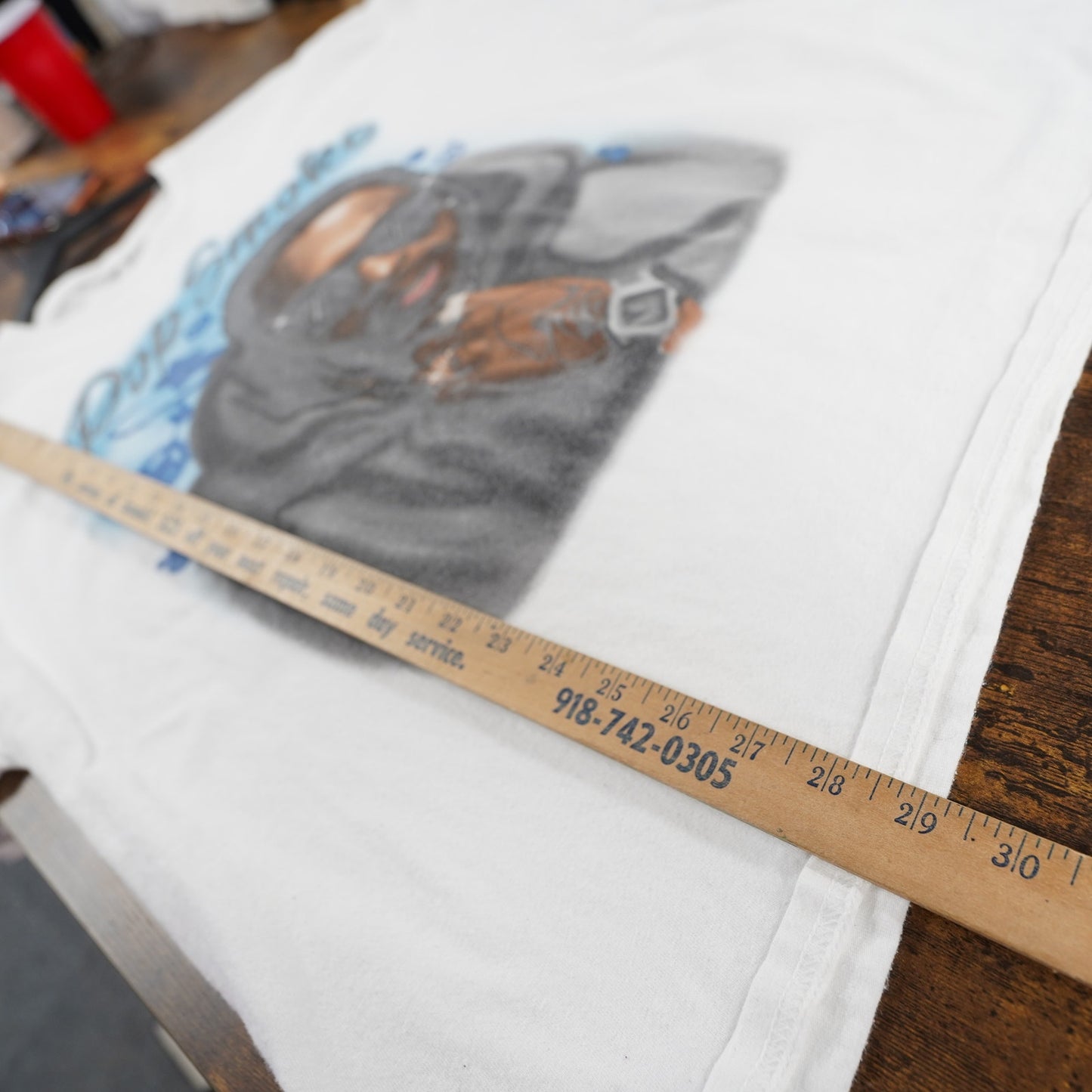 (XXL) Pop Smoke Air Brush Rap Concert Tour Tribute T-Shirt Men's XXL White Streetwear