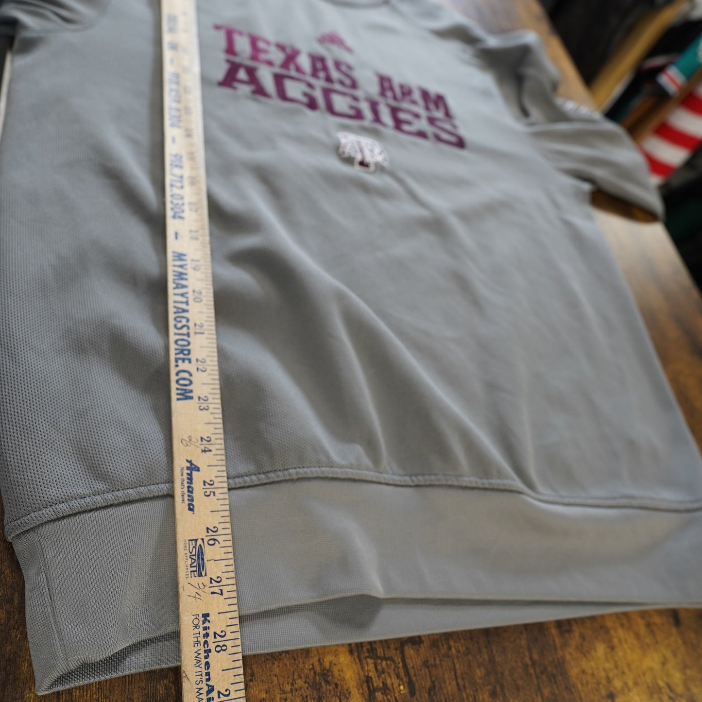 (M) Texas A&M Aggies Adidas Clima Warm Pullover Sweatshirt Men's M Gray Crewneck