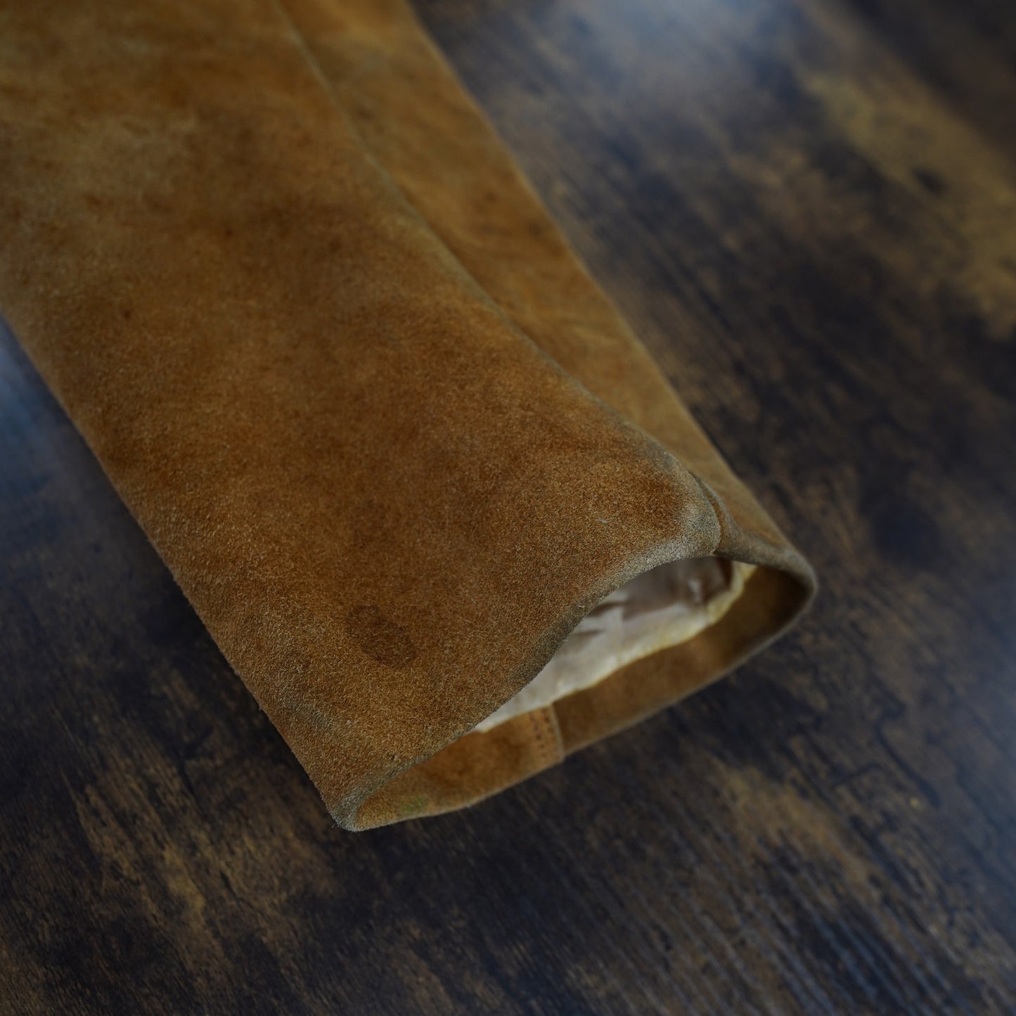 (L) Vintage 1960s-70s Cognac Brown Leather Suede Fringe Western Jacket Hippy