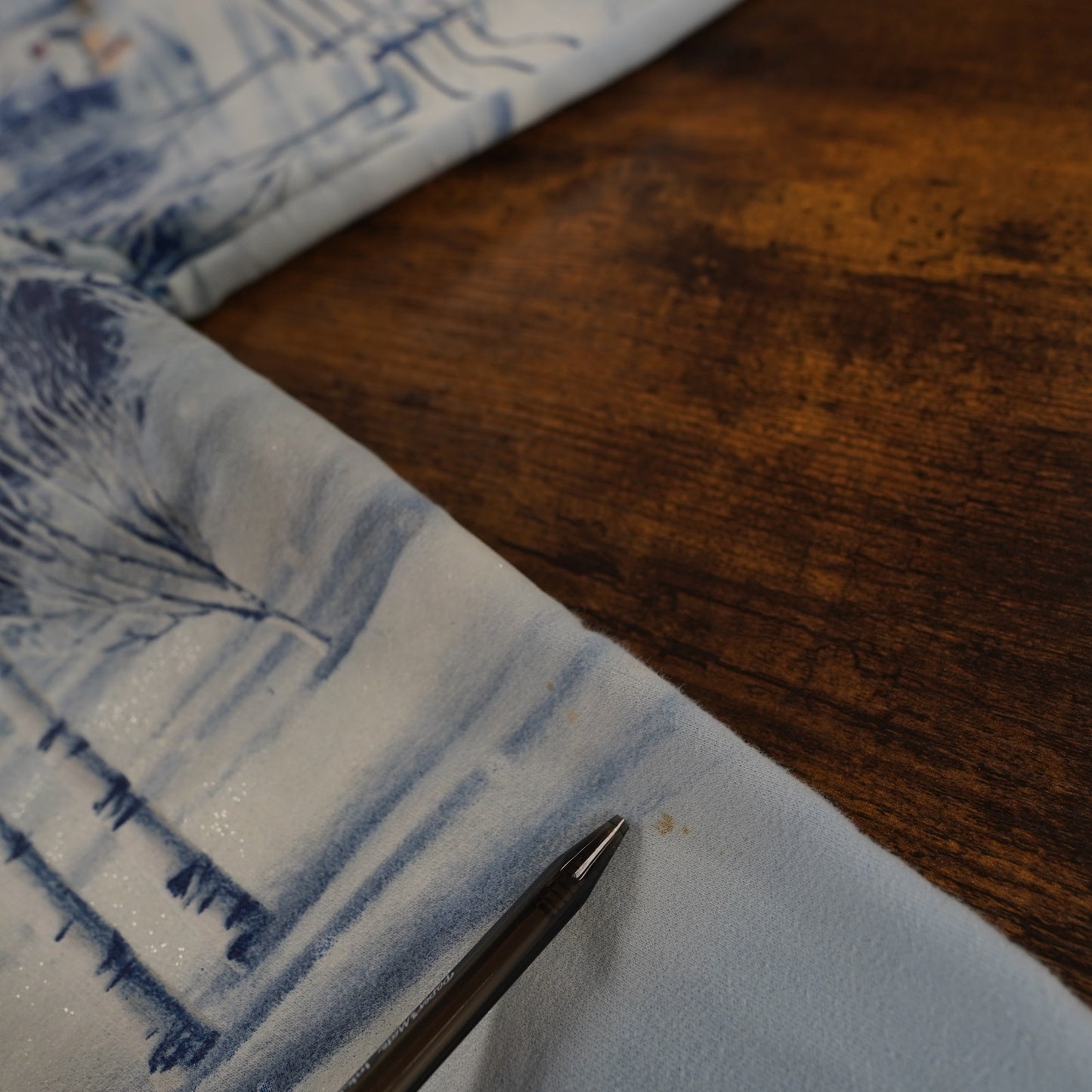 (M) Vintage All Over Print Christmas Frosty the Snowman Sweatshirt Men's M Blue