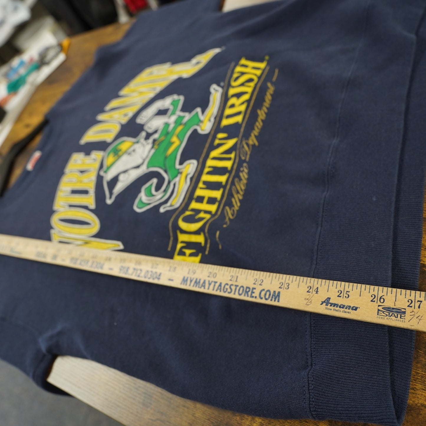 (L) Vintage Notre Dame Fighting Irish Nutmeg Mills Sweatshirt Men's L Blue 90s Retro