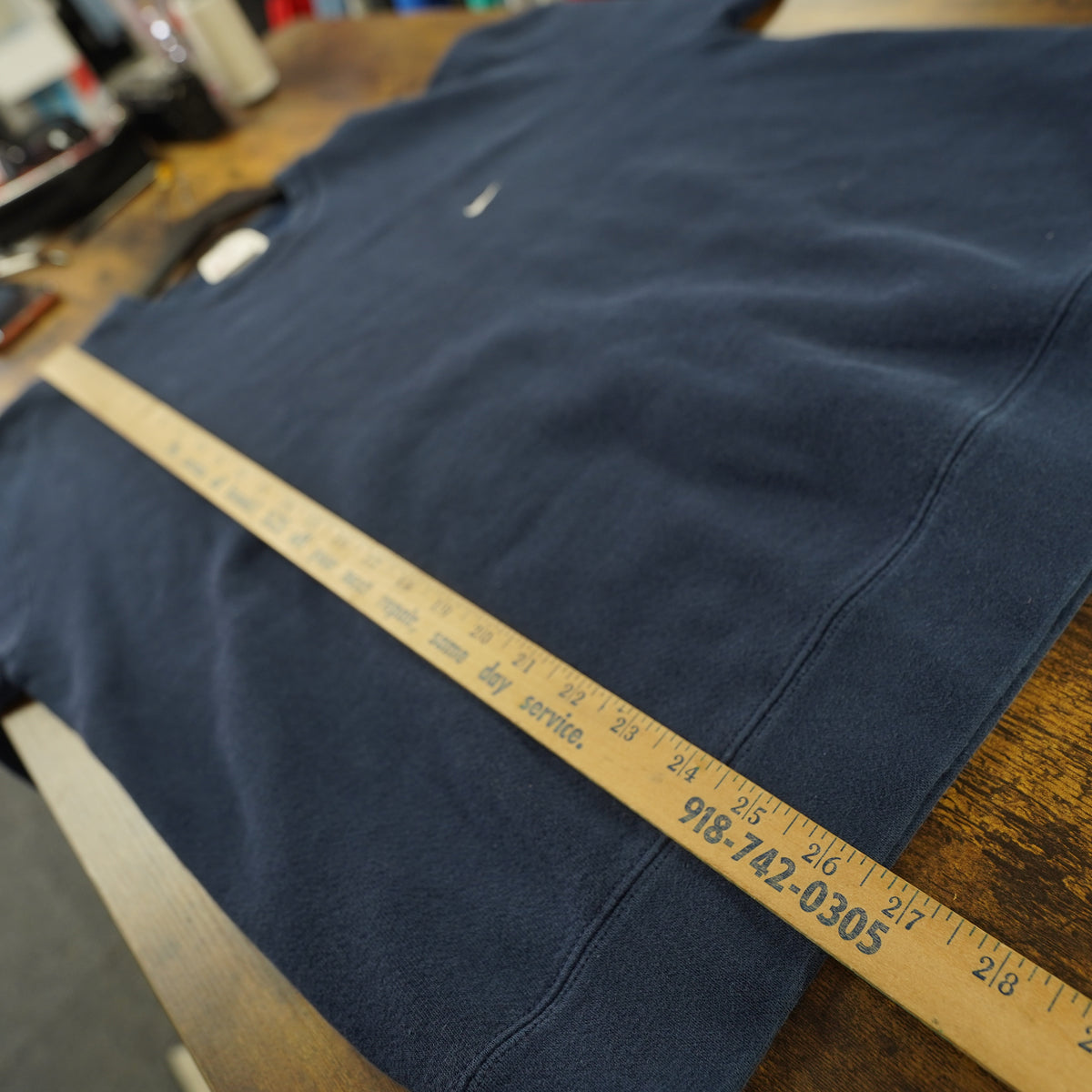 (L) Vintage 90s Nike White Tag Navy Blue Embroidered Swoosh Crewneck Sweatshirt L