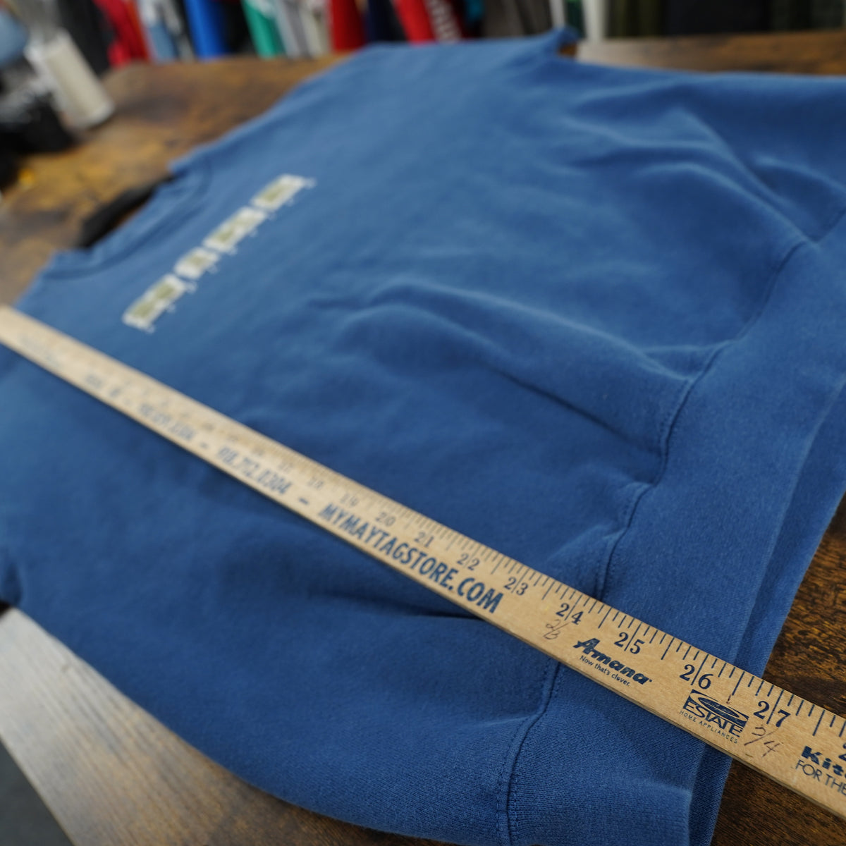 (L) Vintage 90s Nike Athletics Sewn Patch Logo Sweatshirt Blue Y2K Mens Large