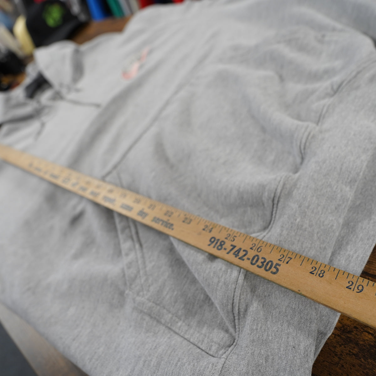(XL) Nike Mens XL Gray 1/4 Zip Hoodie Y2K Embroidered Spellout Logo Sweatshirt