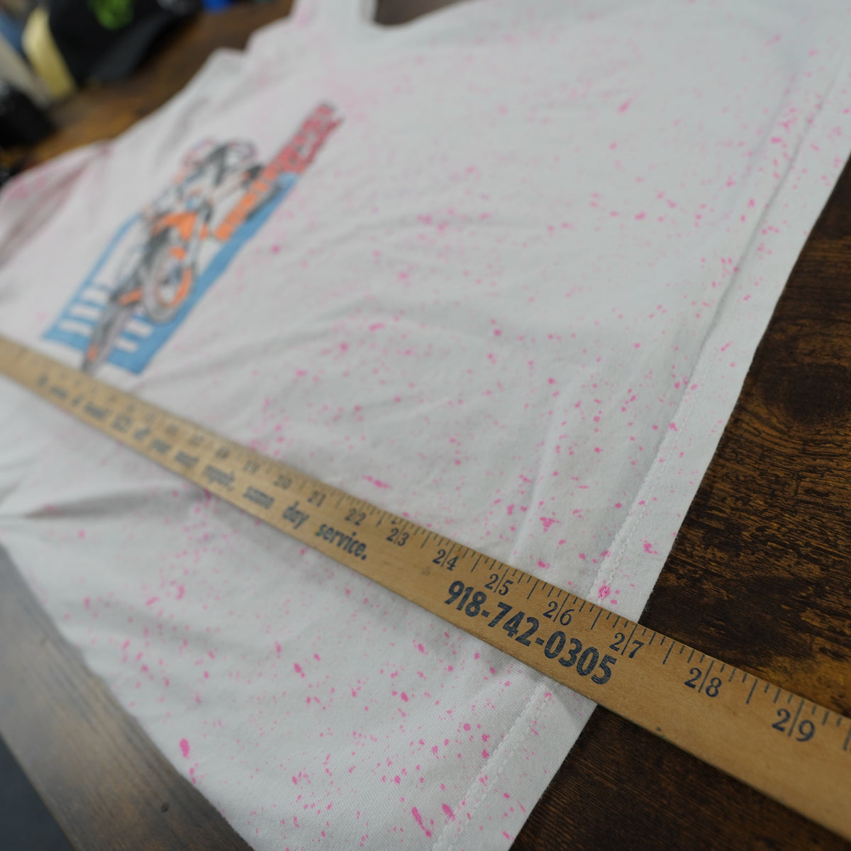 (L) Vintage 80s Honda Motocross Stedman Splatter Polo Shirt Mens Large USA